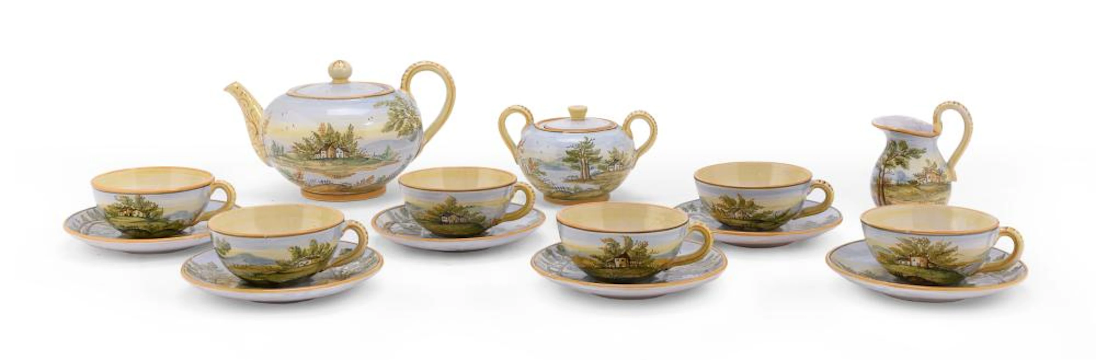CERAMIC TEA SET, ROMAN CASTLES EARLY 20TH CENTURY