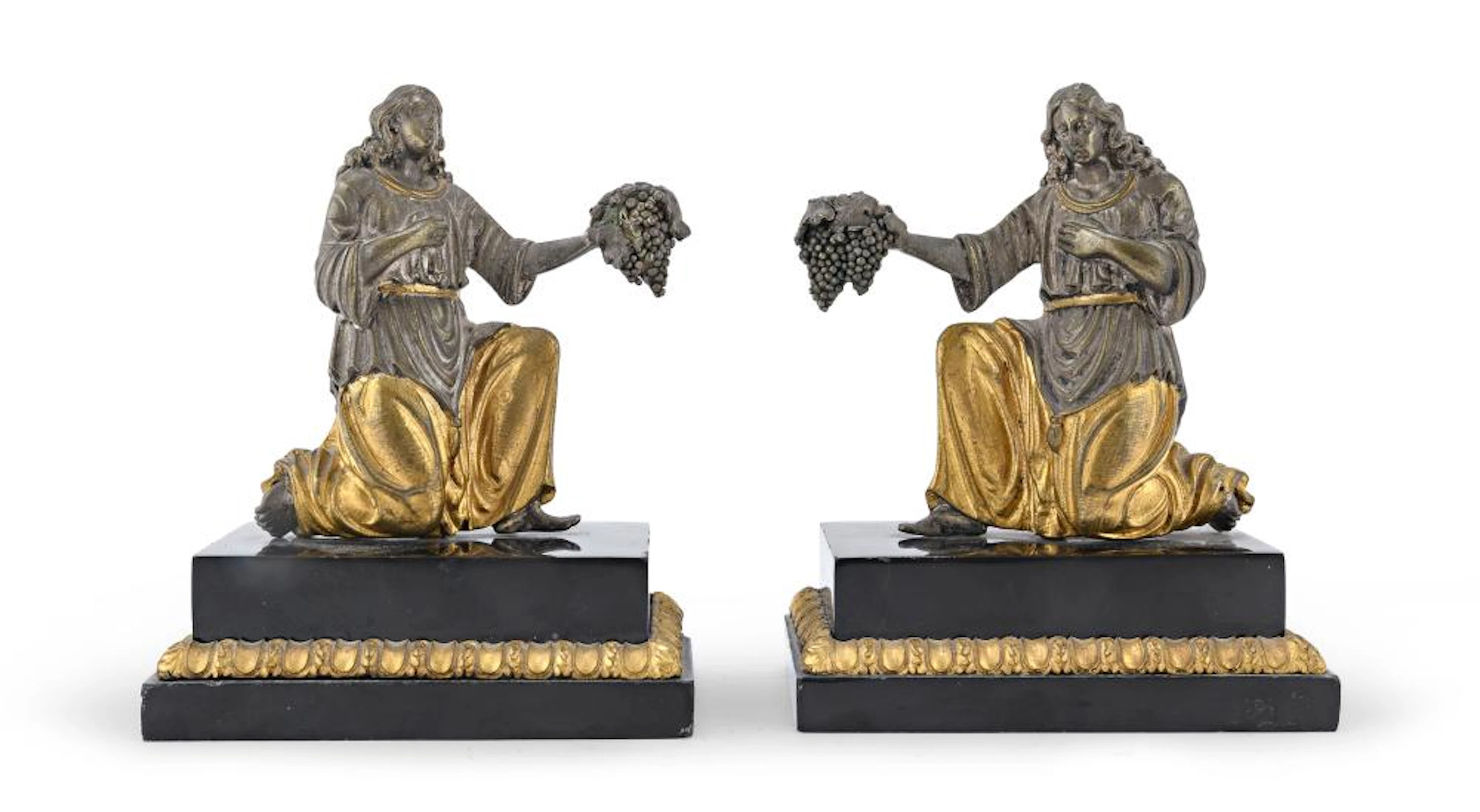PAIR OF BRONZE BOOKENDS, NEOCLASSIC PERIOD