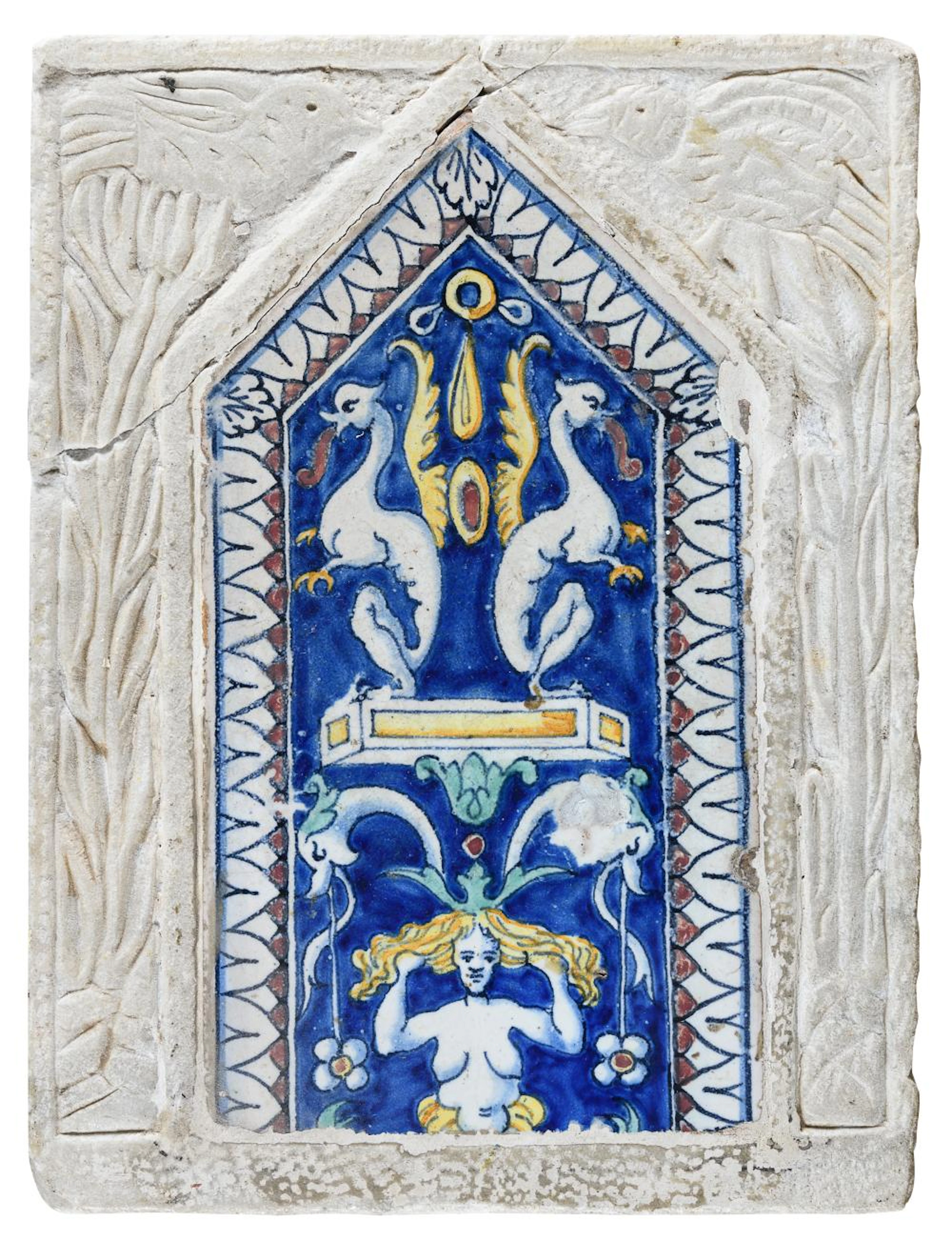 MAJOLICA TILE, FAENZA OR PESARO, LATE 18th CENTURY