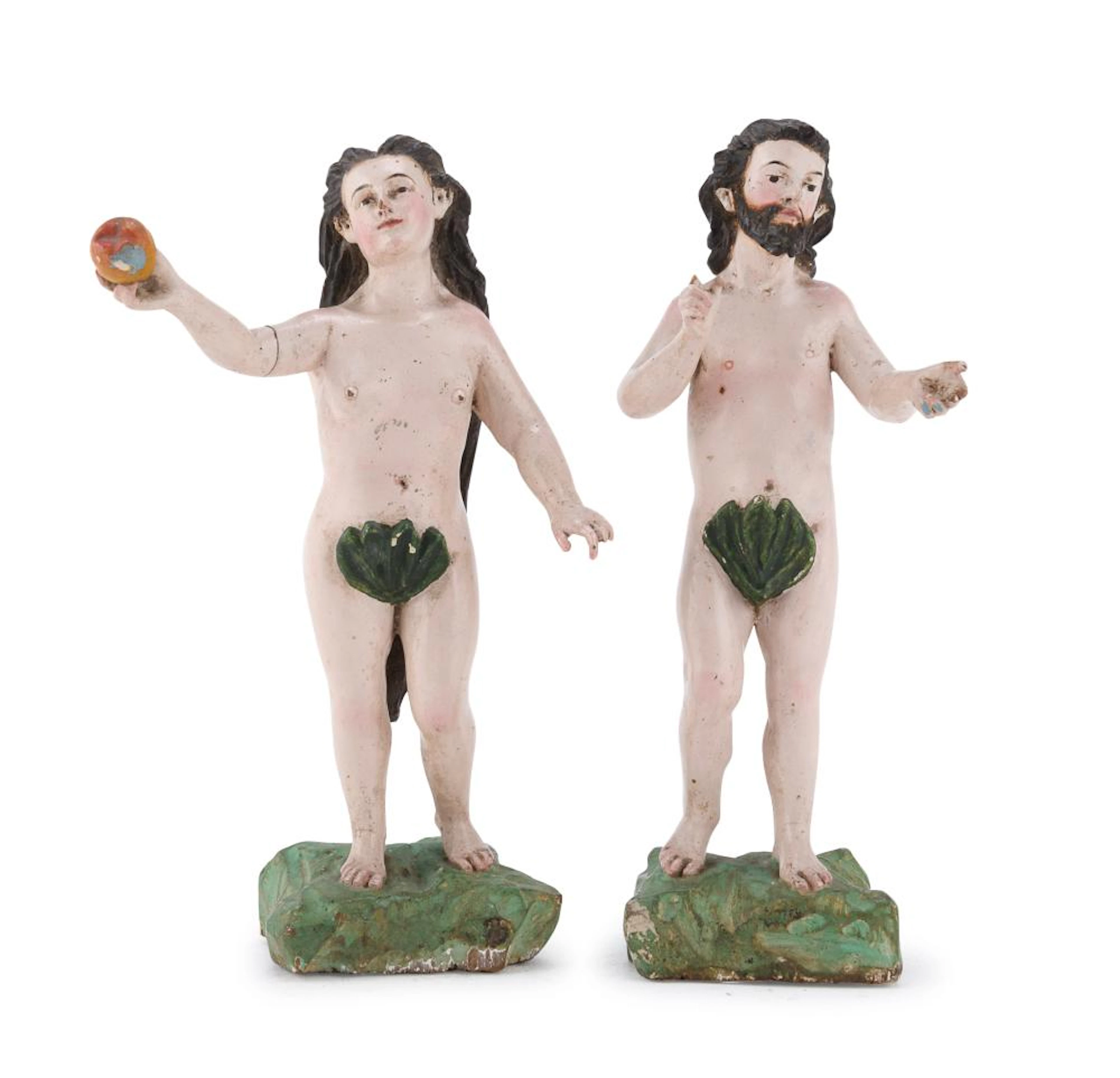 TWO SMALL LACQUERED WOOD SCULPTURES, 19th CENTURY