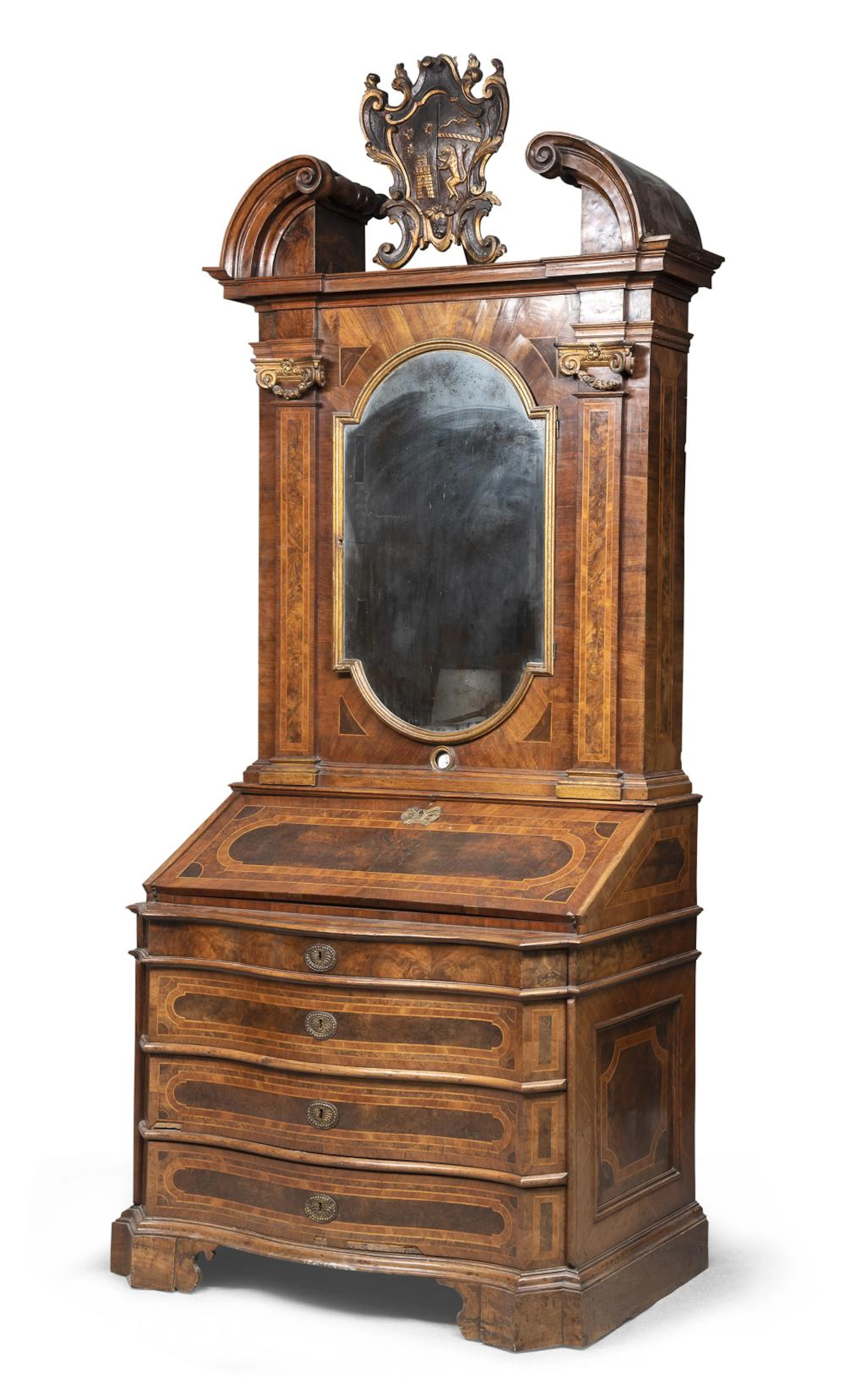 EXTRAORDINARY PURPLE EBONY TRUMEAU, ROME 18TH CENTURY