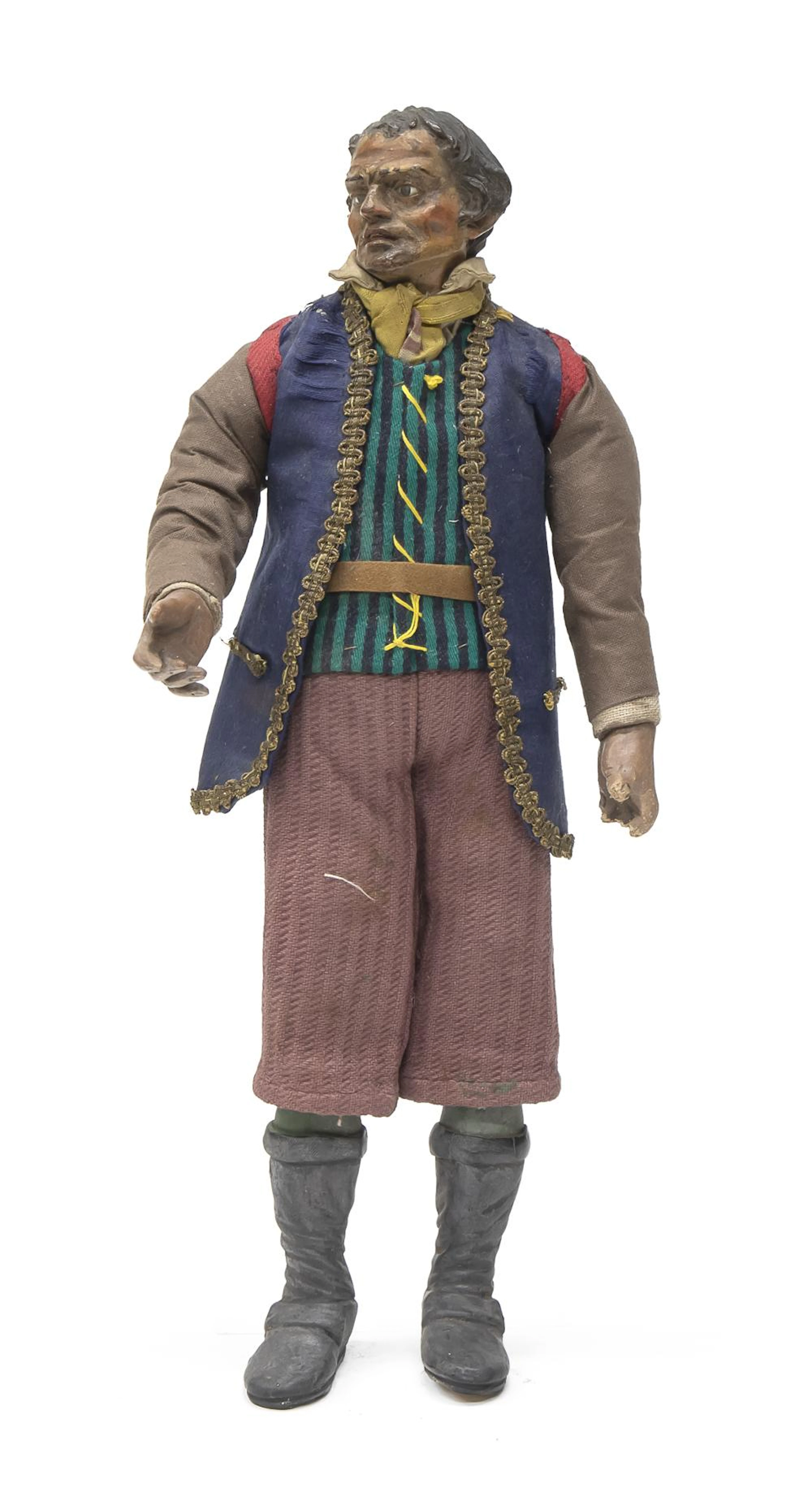 WOODEN CRIP FIGURE, NAPLES, 19TH CENTURY