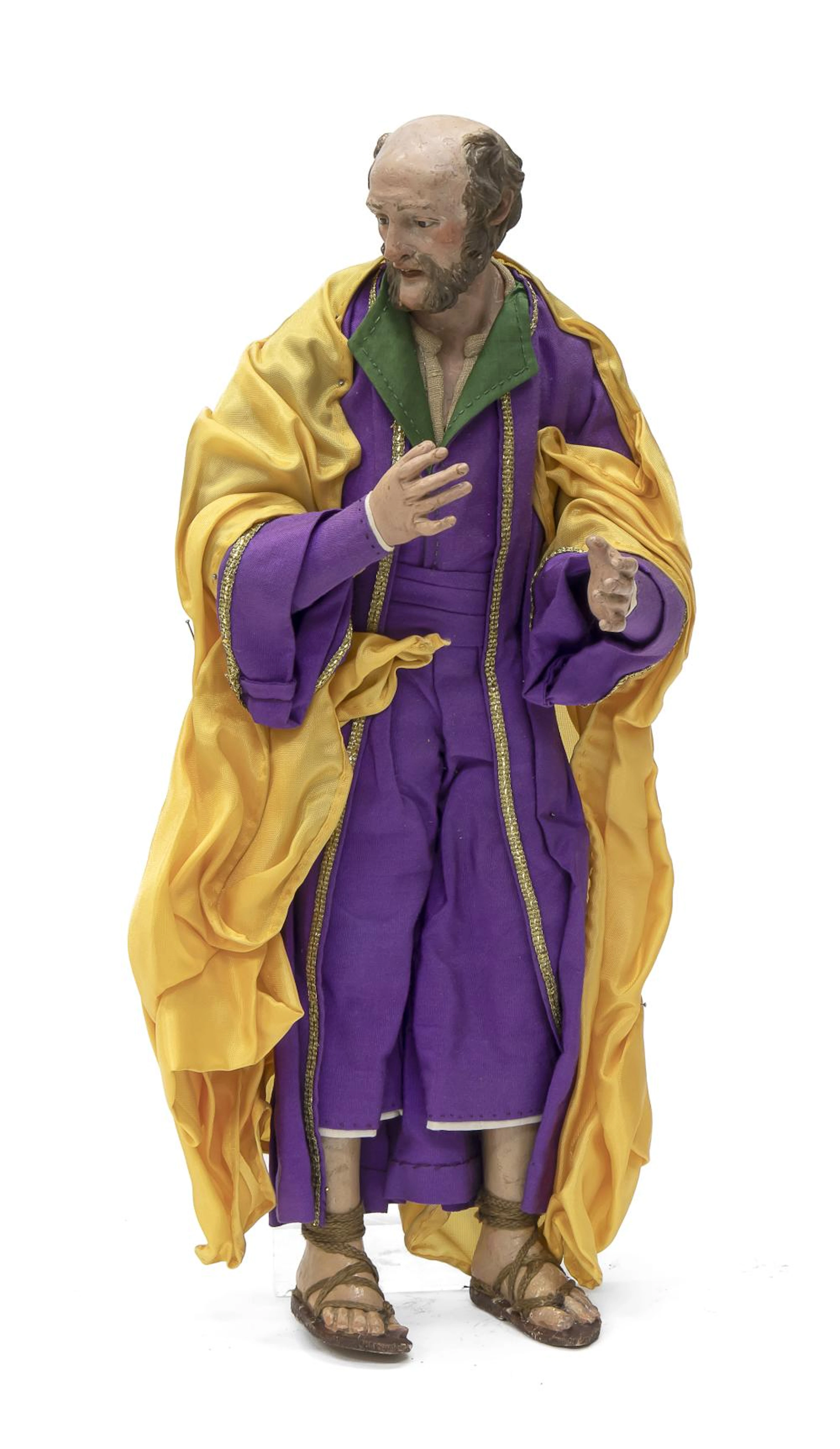 WOODEN CRIP FIGURE, NAPLES, 19TH CENTURY