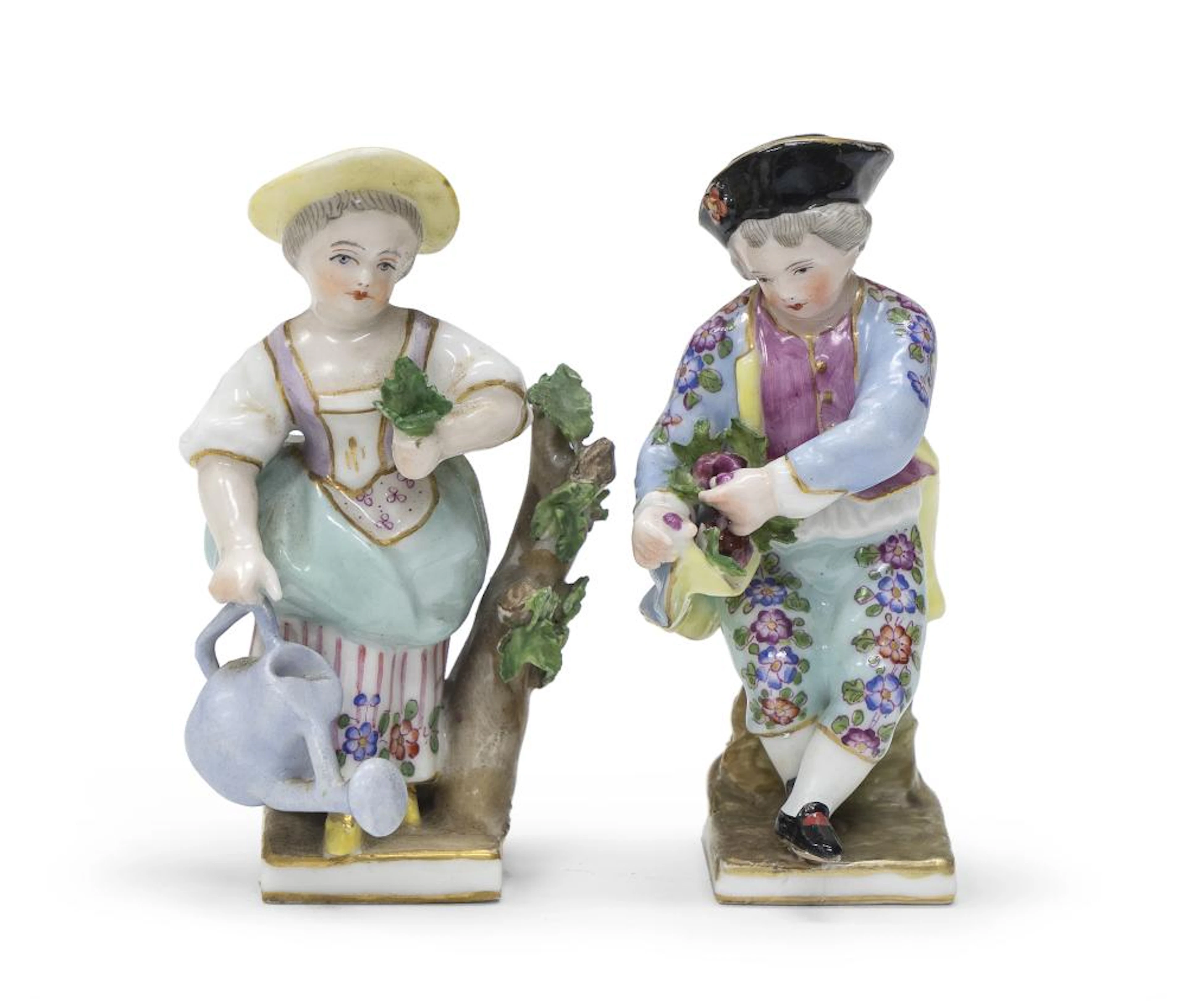 PAIR OF SMALL PORCELAIN SCULPTURES, MEISSEN MARCOLINI, LATE 18TH CENTURY