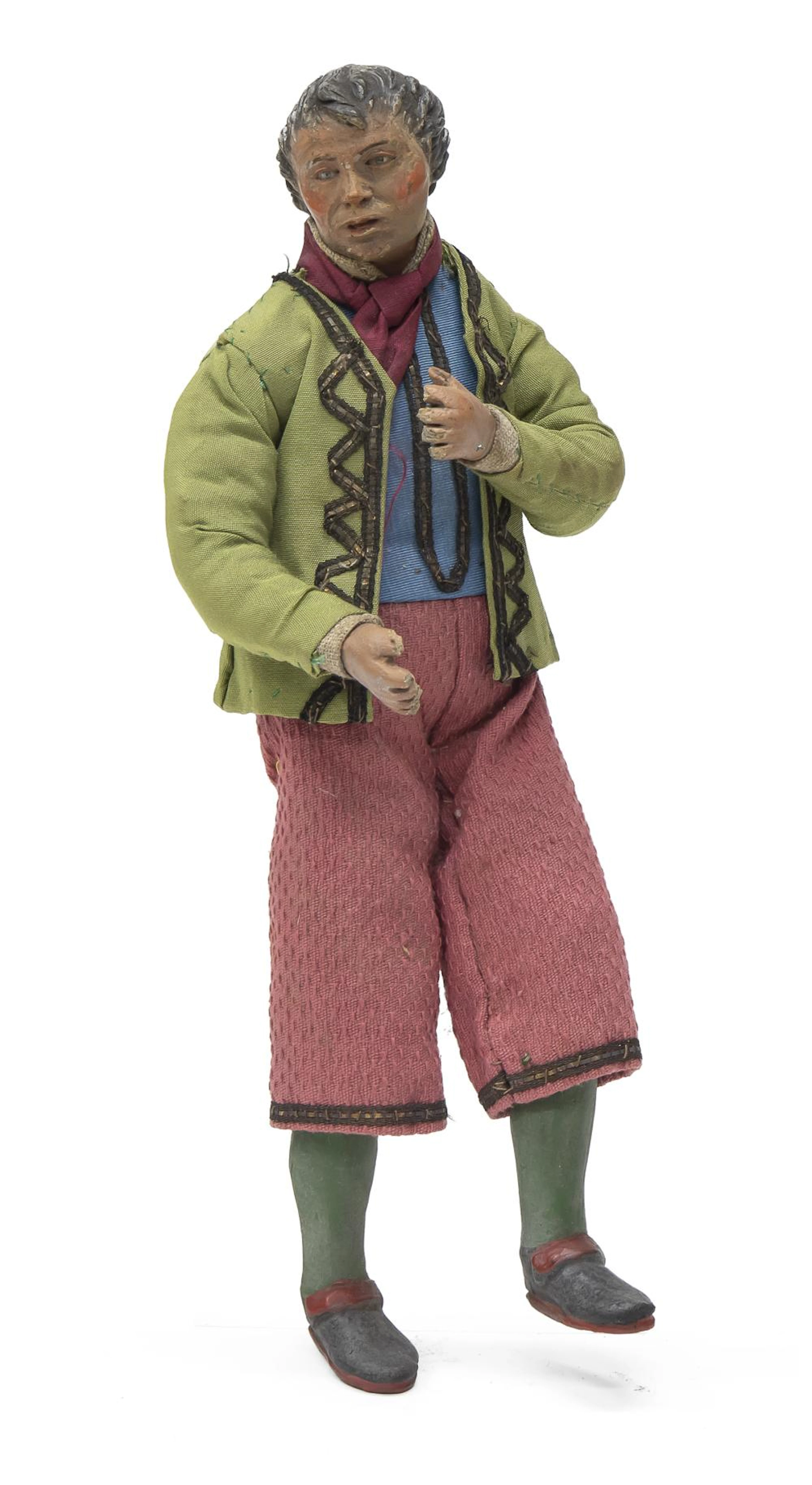 WOODEN CRIP FIGURE, NAPLES, 19TH CENTURY