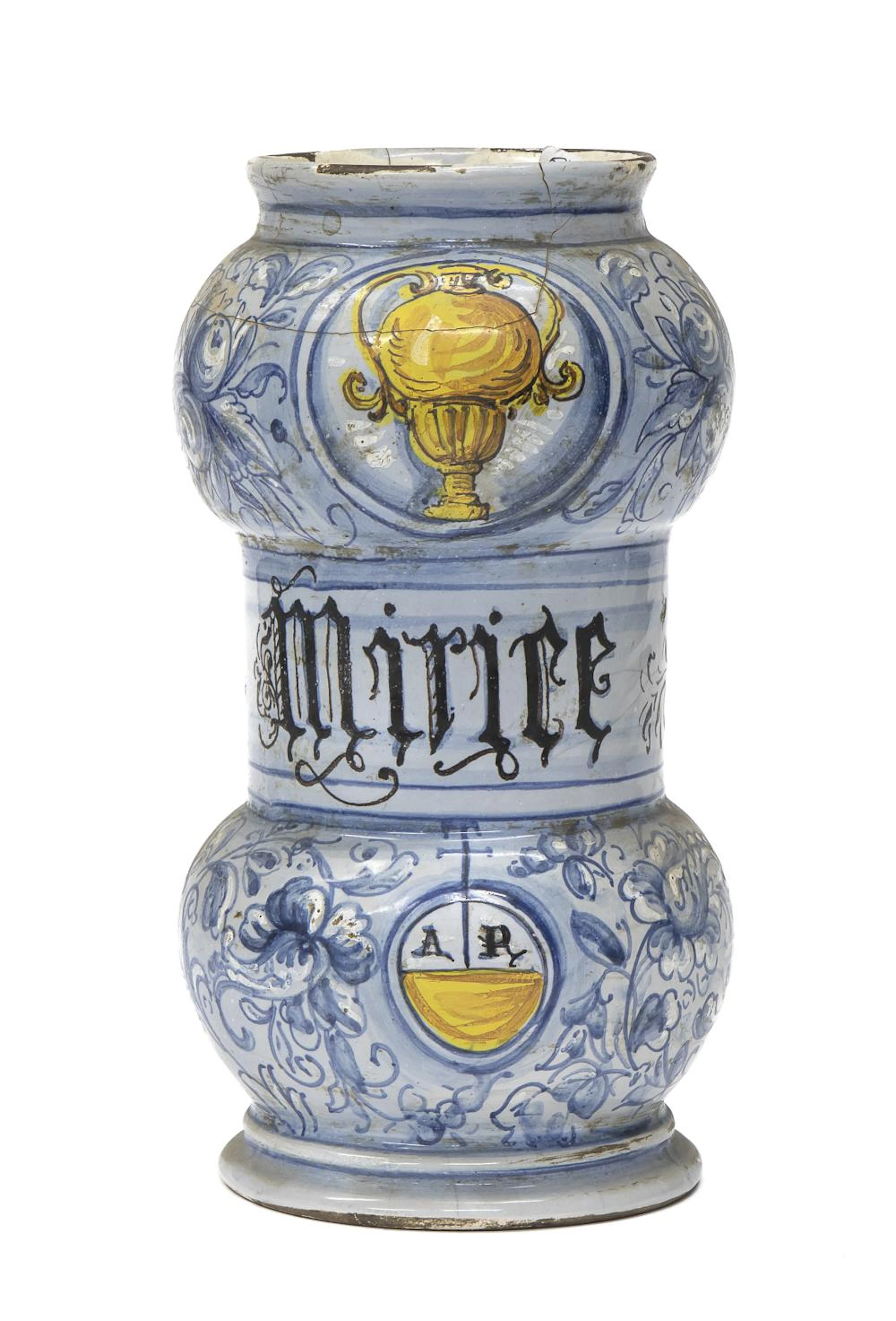 MAIOLICA ALBARELLO, NAPLES 18TH CENTURY