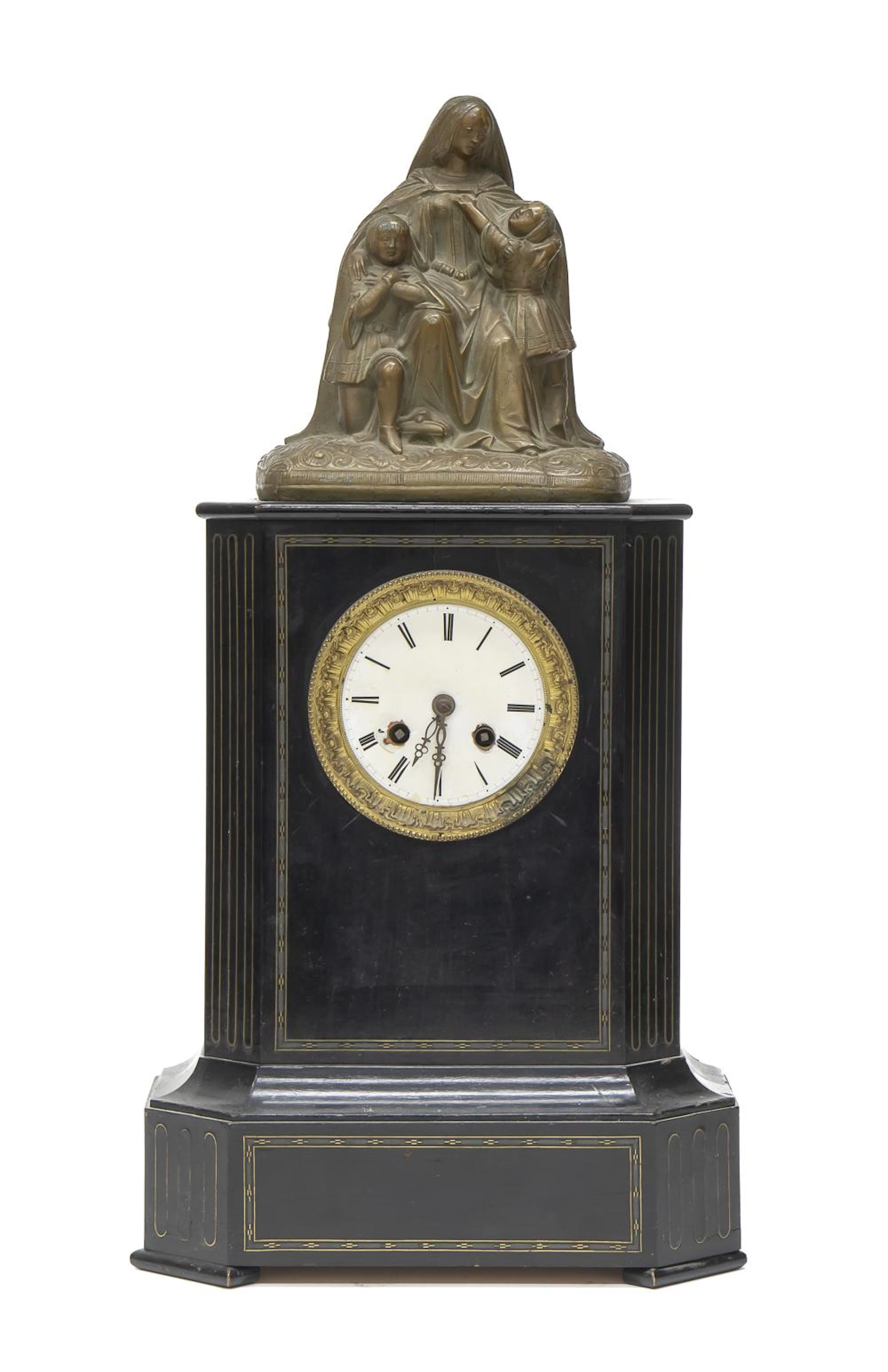 EBONIZED WOOD TABLE CLOCK, FRANCE, LATE 19TH CENTURY