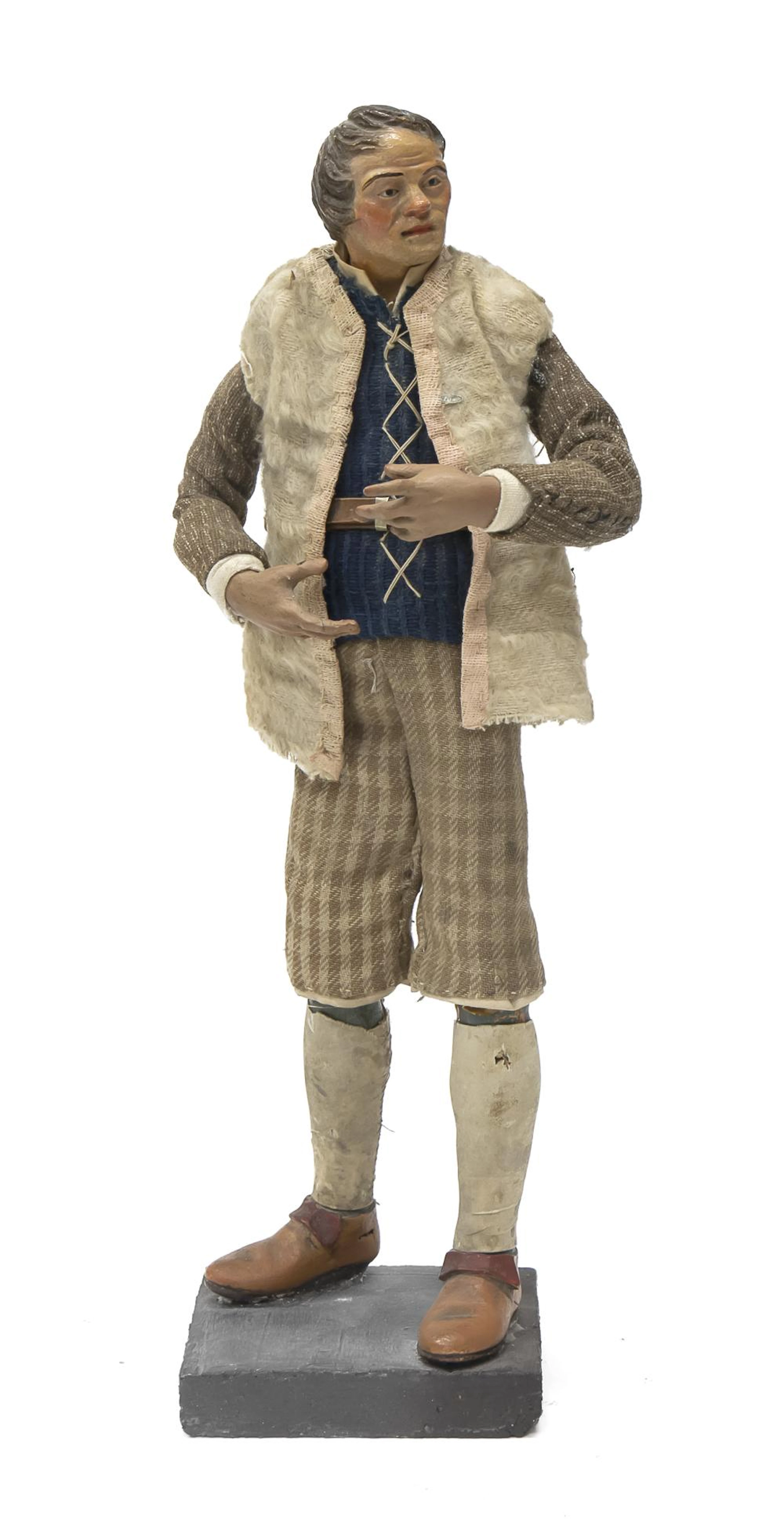 WOODEN CRIP FIGURE, NAPLES, 19TH CENTURY