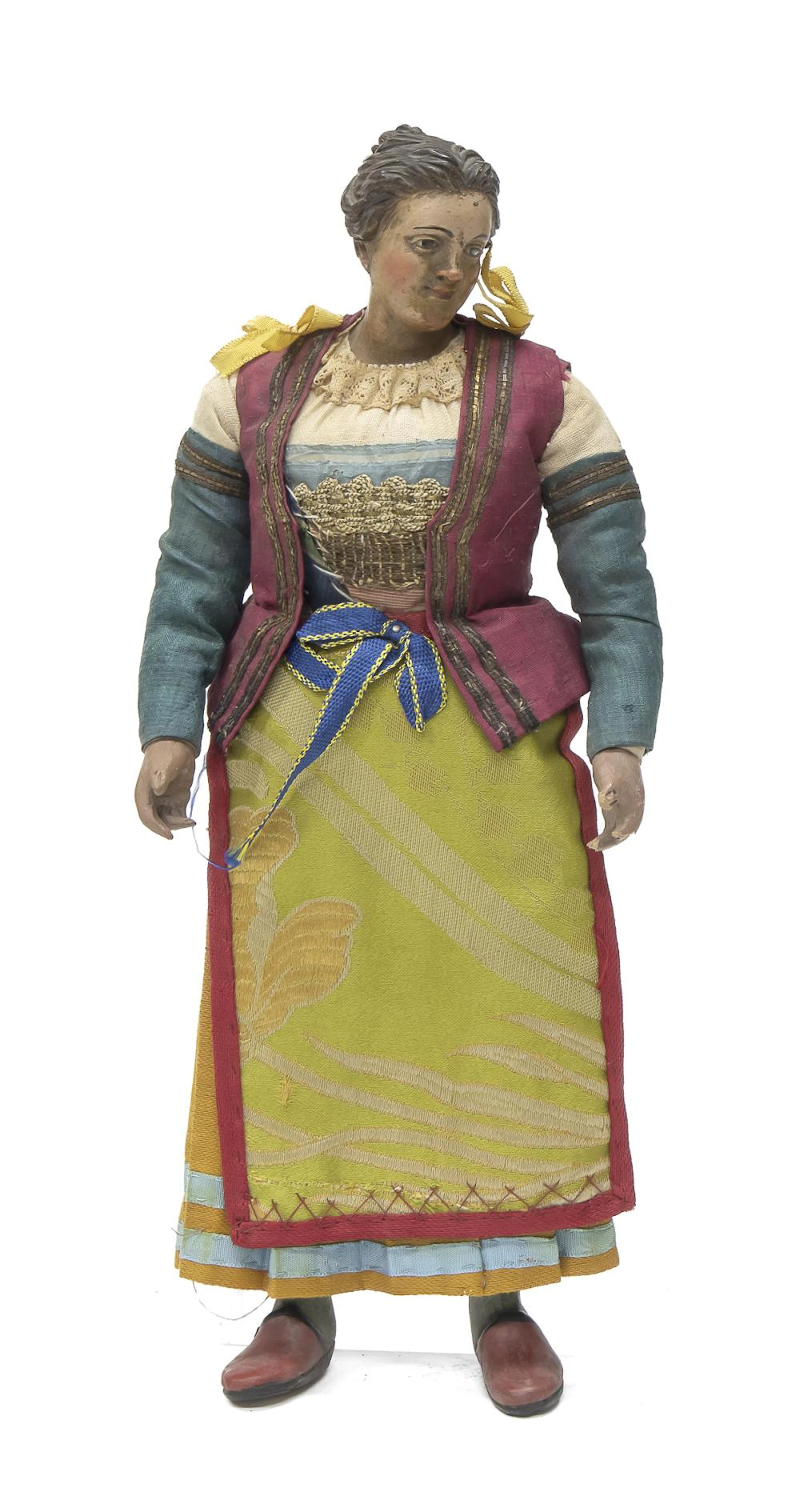 WOODEN CRIP FIGURE, NAPLES, 19TH CENTURY