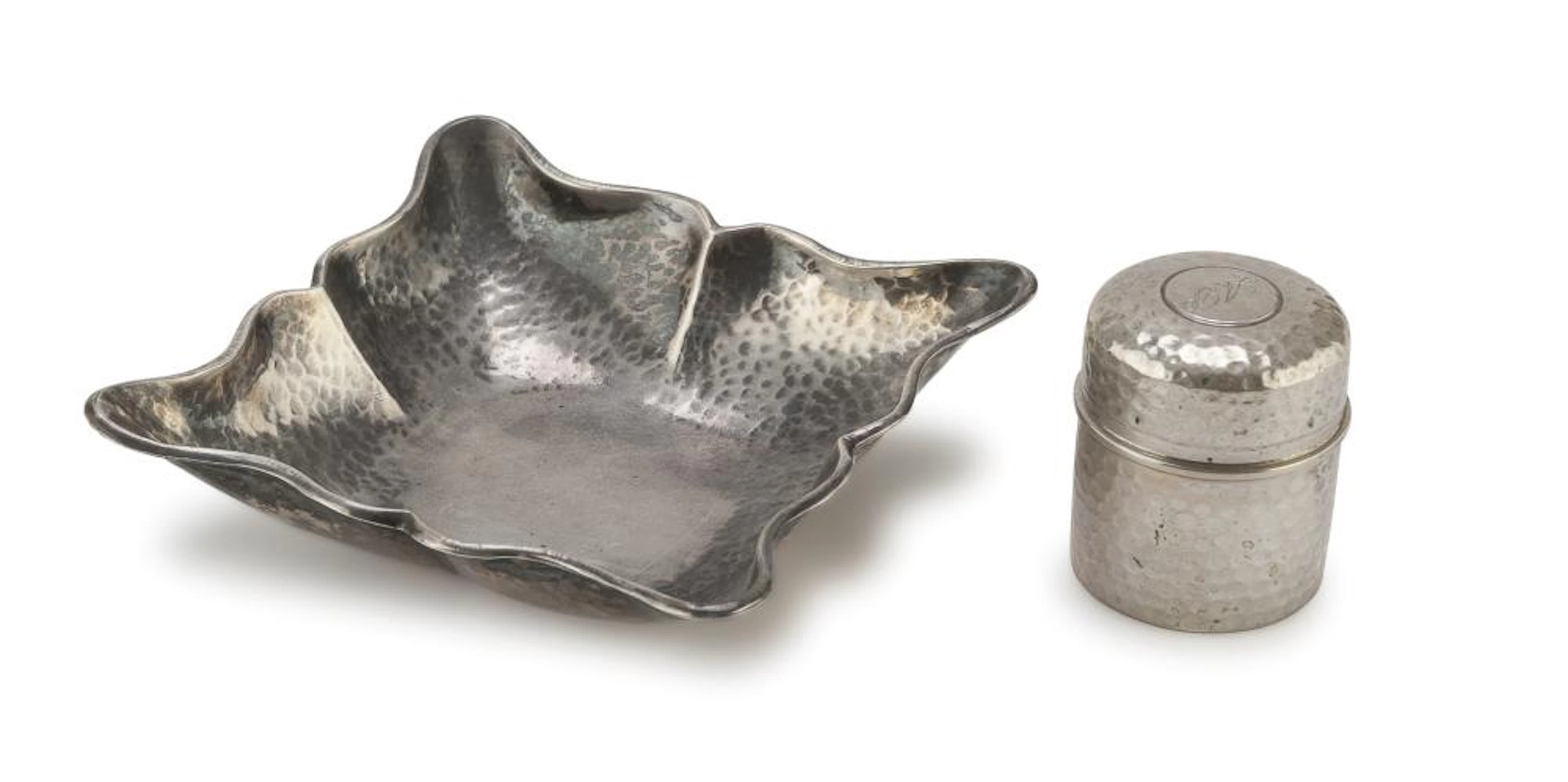 ASHTRAY AND SILVER BOX ITALY 20TH CENTURY