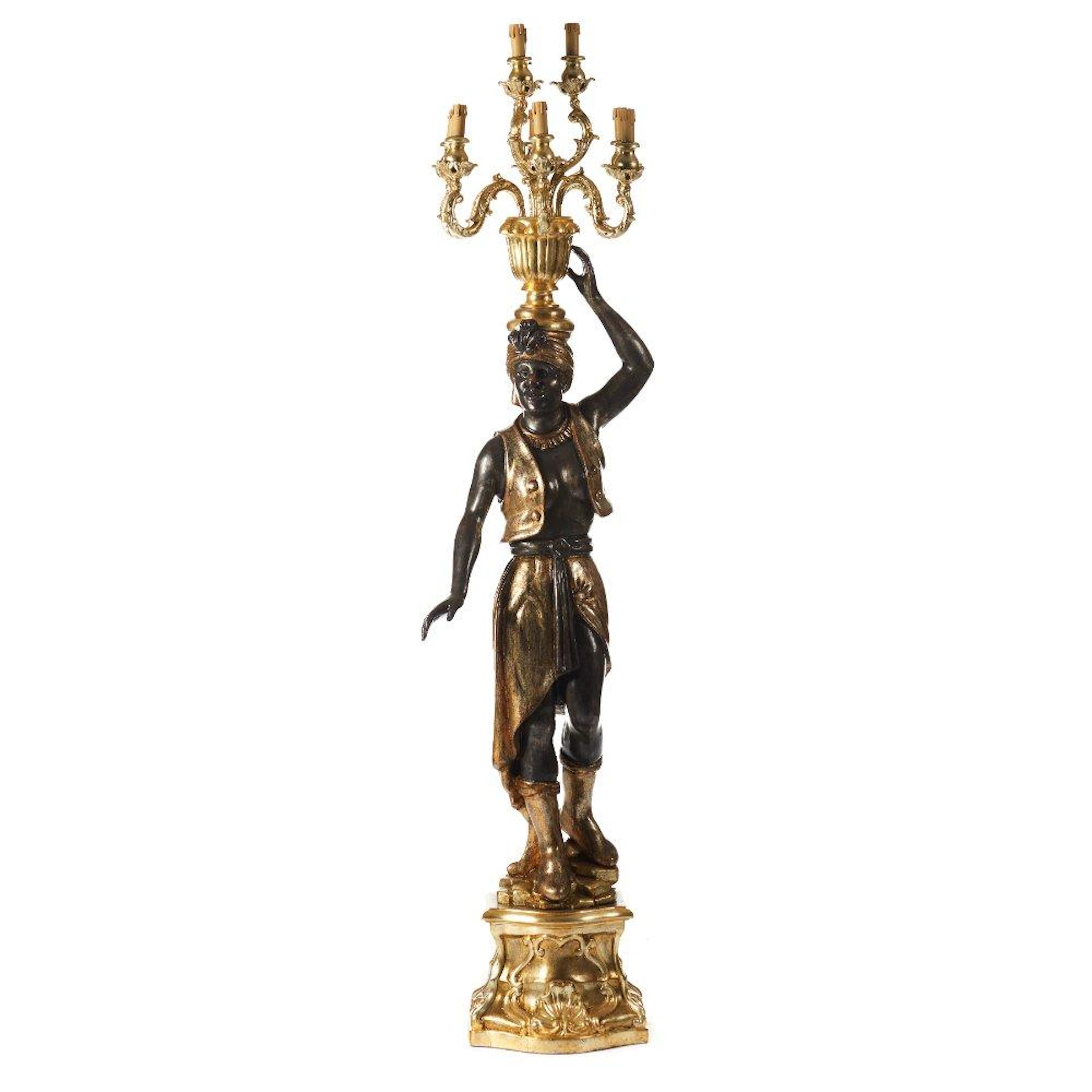 A nine branch candelabra