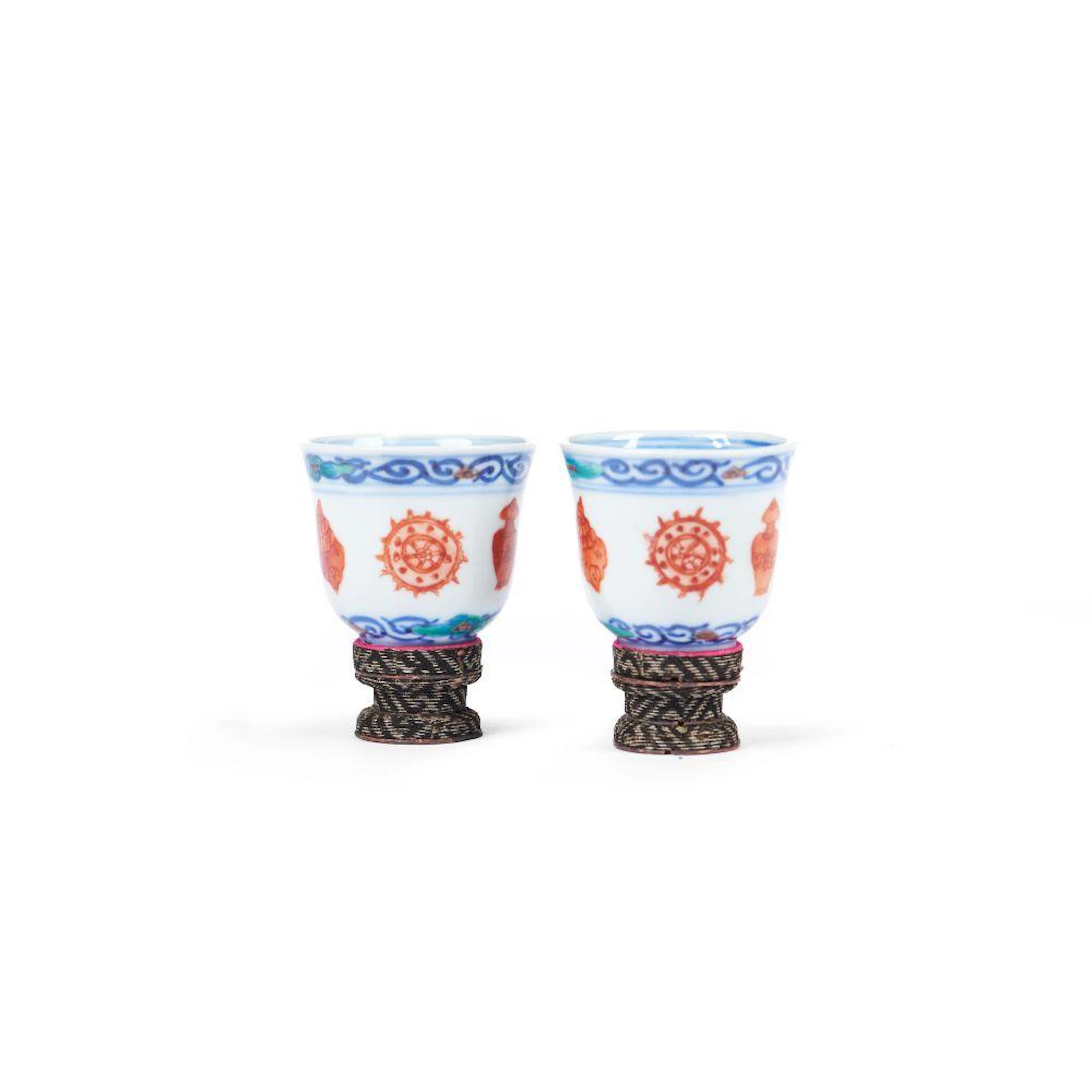 A pair of small 'Bajixiang' cups