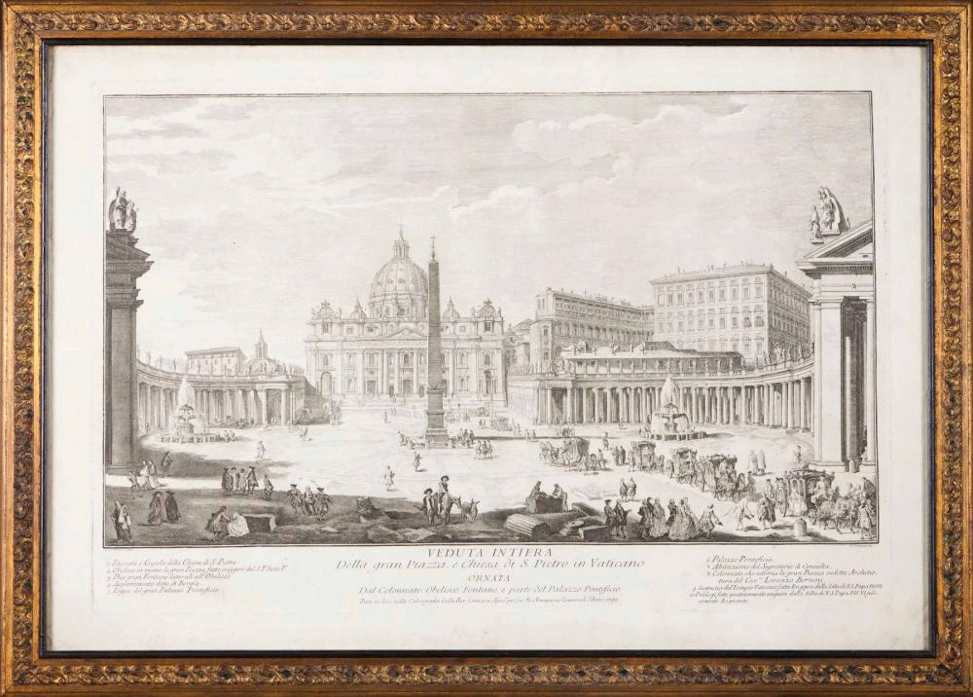 A set of 5 prints with Rome city scapes