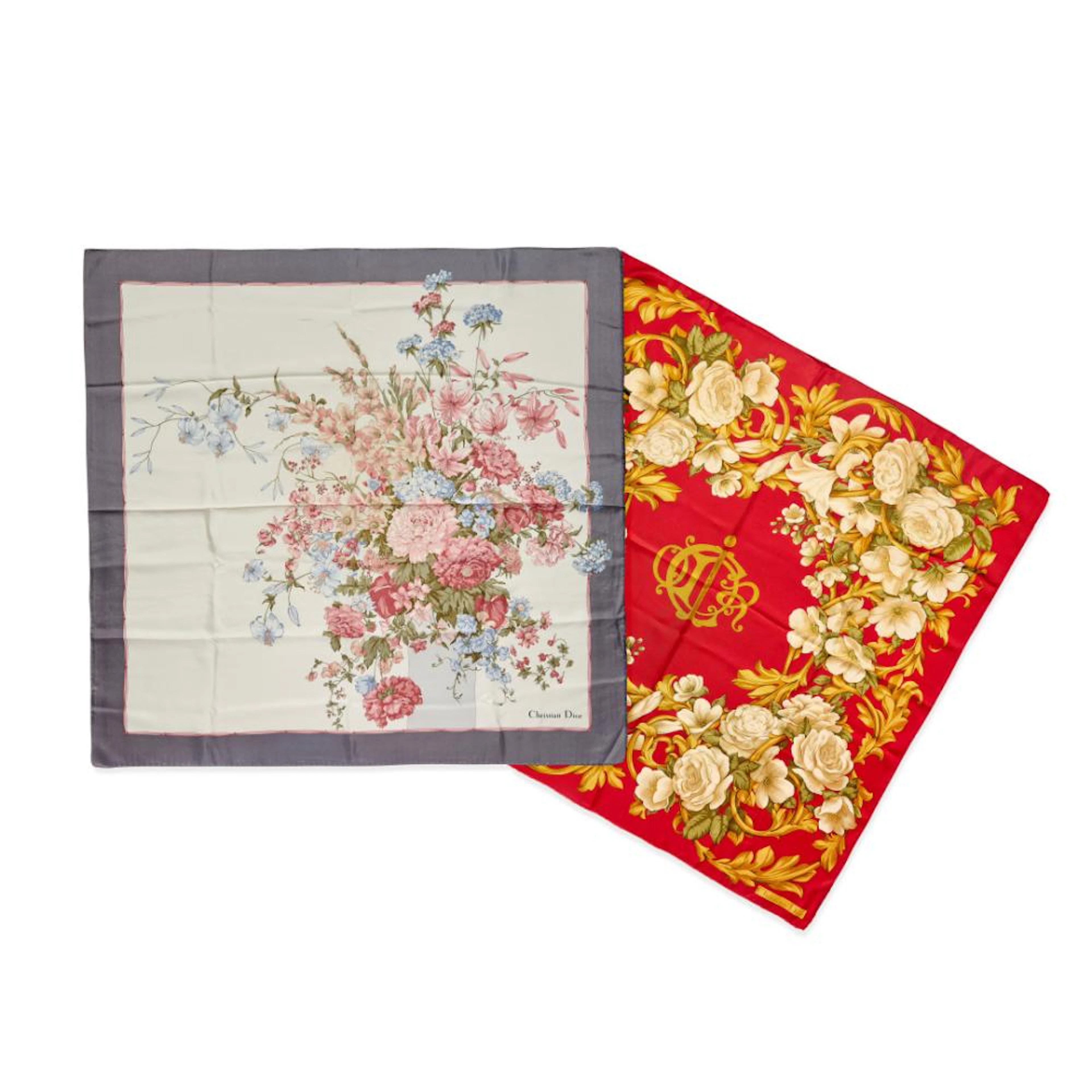 CHRISTIAN DIOR Lotto di due foulards -Lot of two scarves