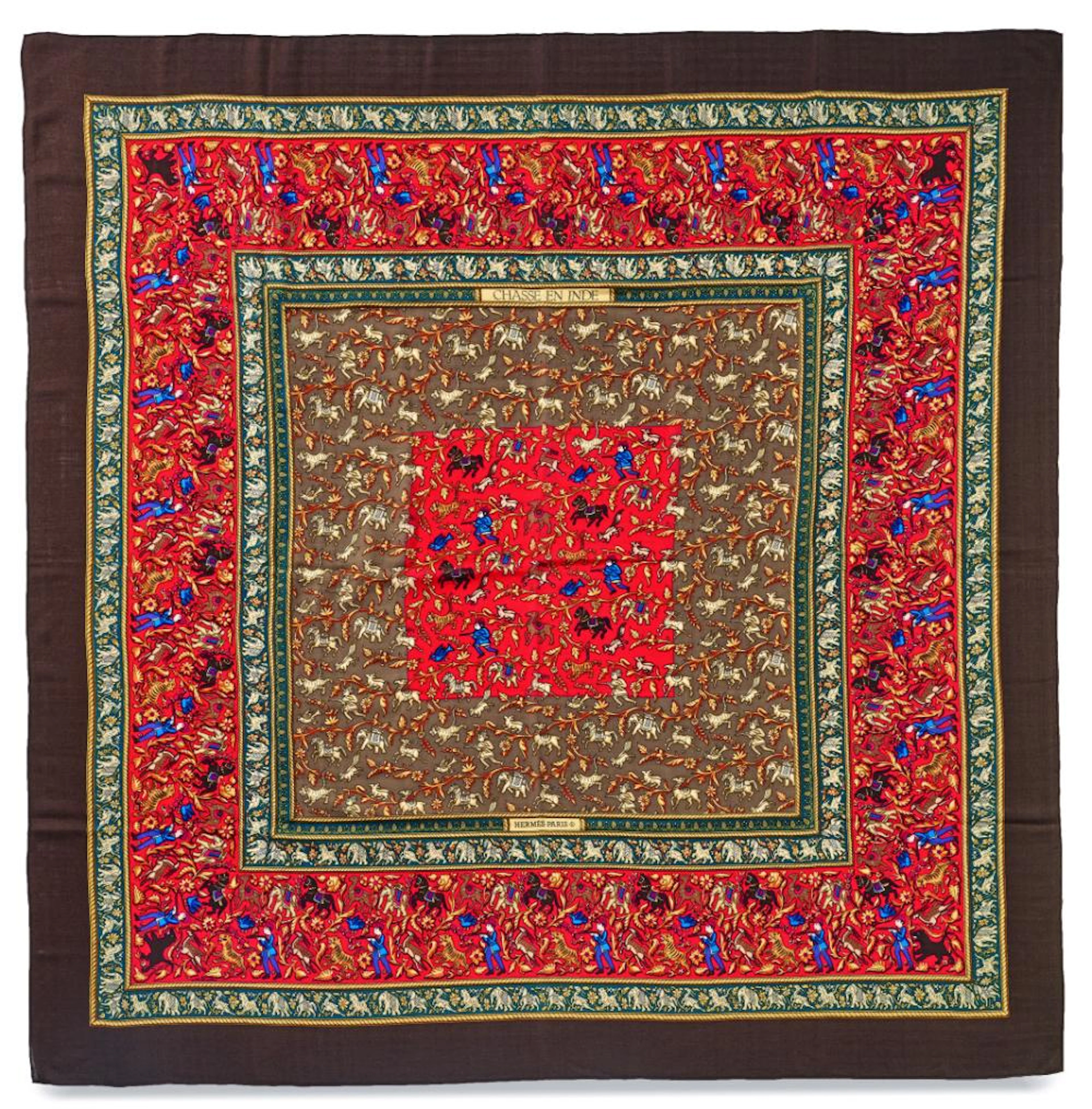 HERMÈS Scialle "Chasse en Inde" 2012 -HERMÈS Shawl "Chasse en Inde" 2012