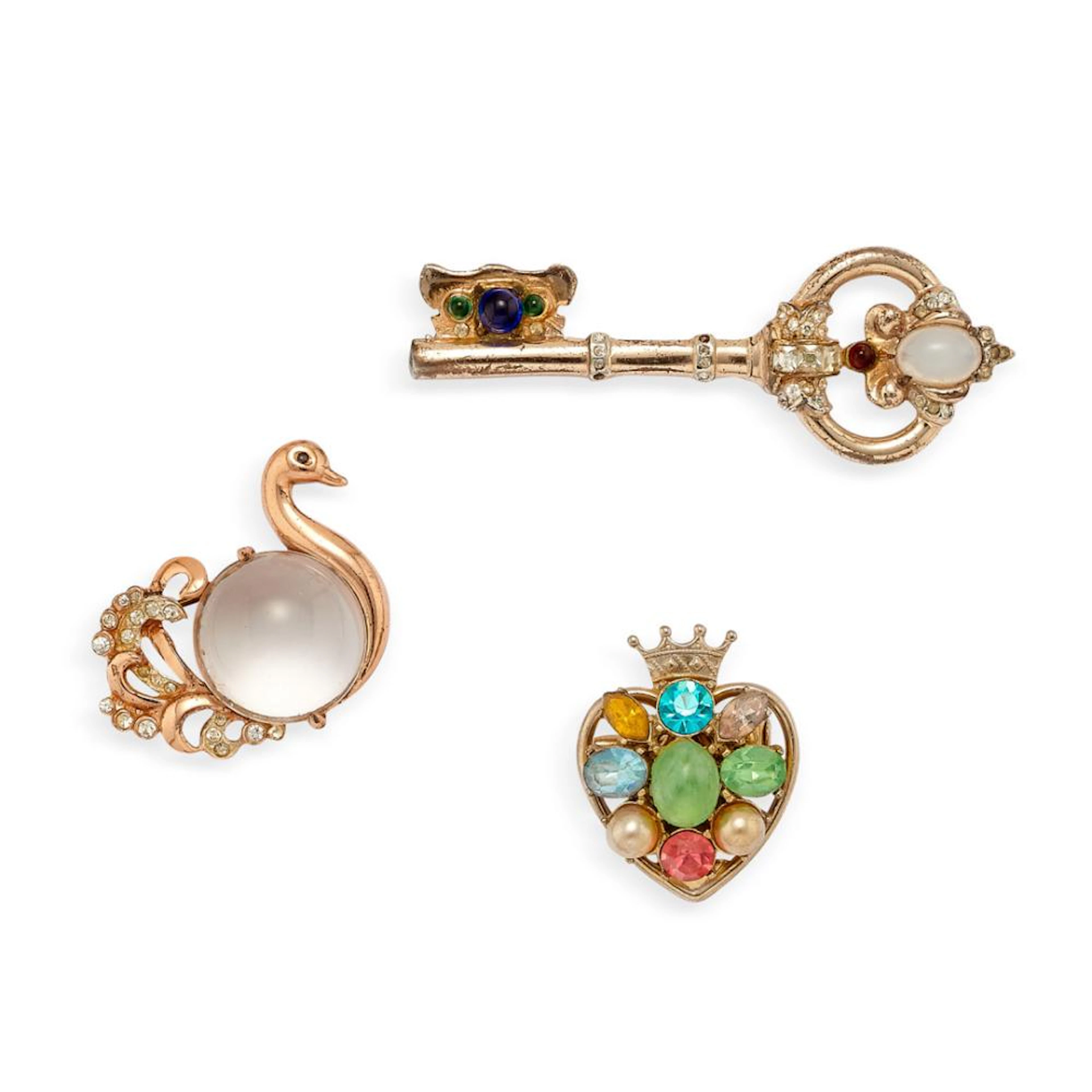 CORO Lotto di tre spille Anni '50/'60 -CORO Lot of three brooches 50s/60s