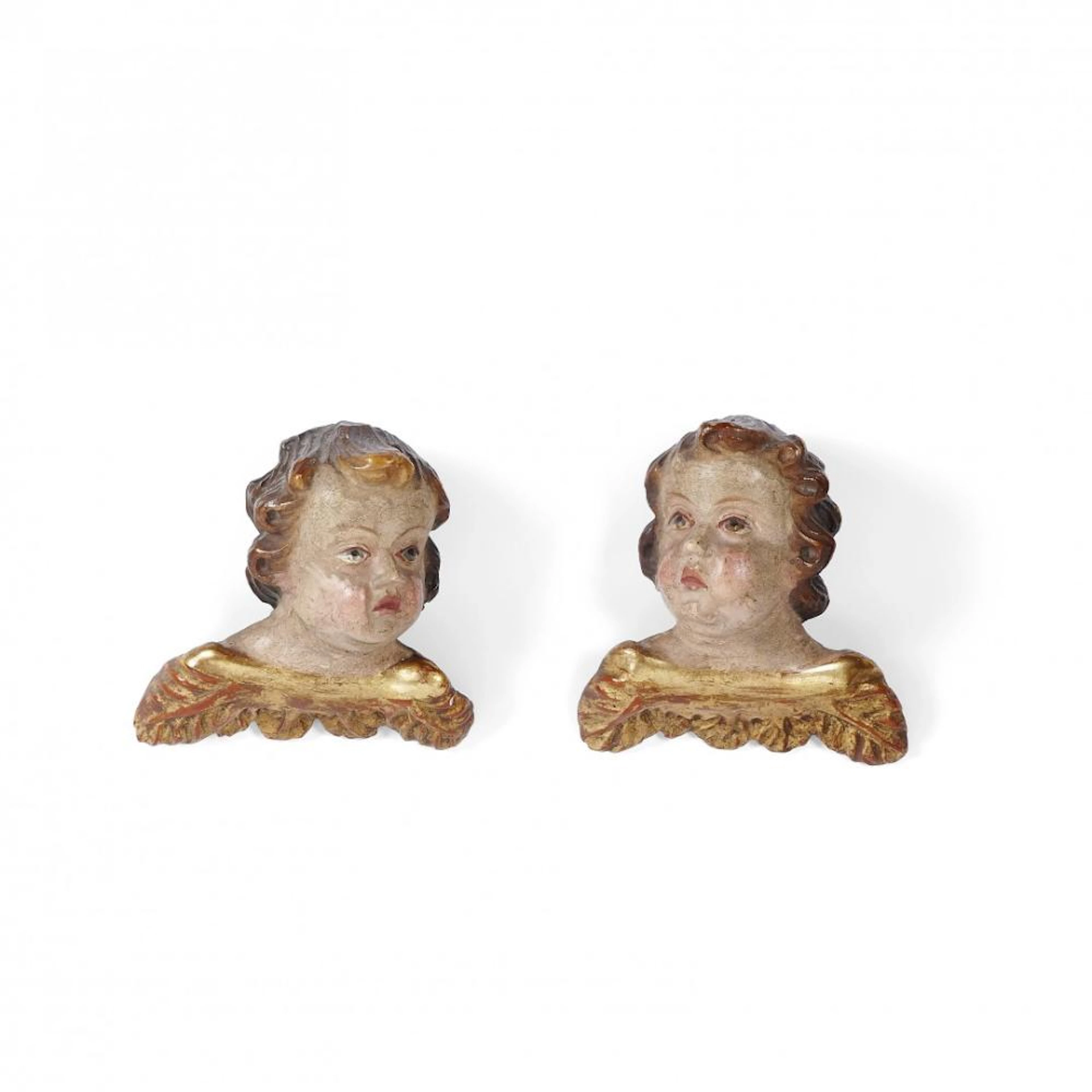 COPPIA DI TESTE DI ANGELI XVIII-XIX secolo - Pair of...