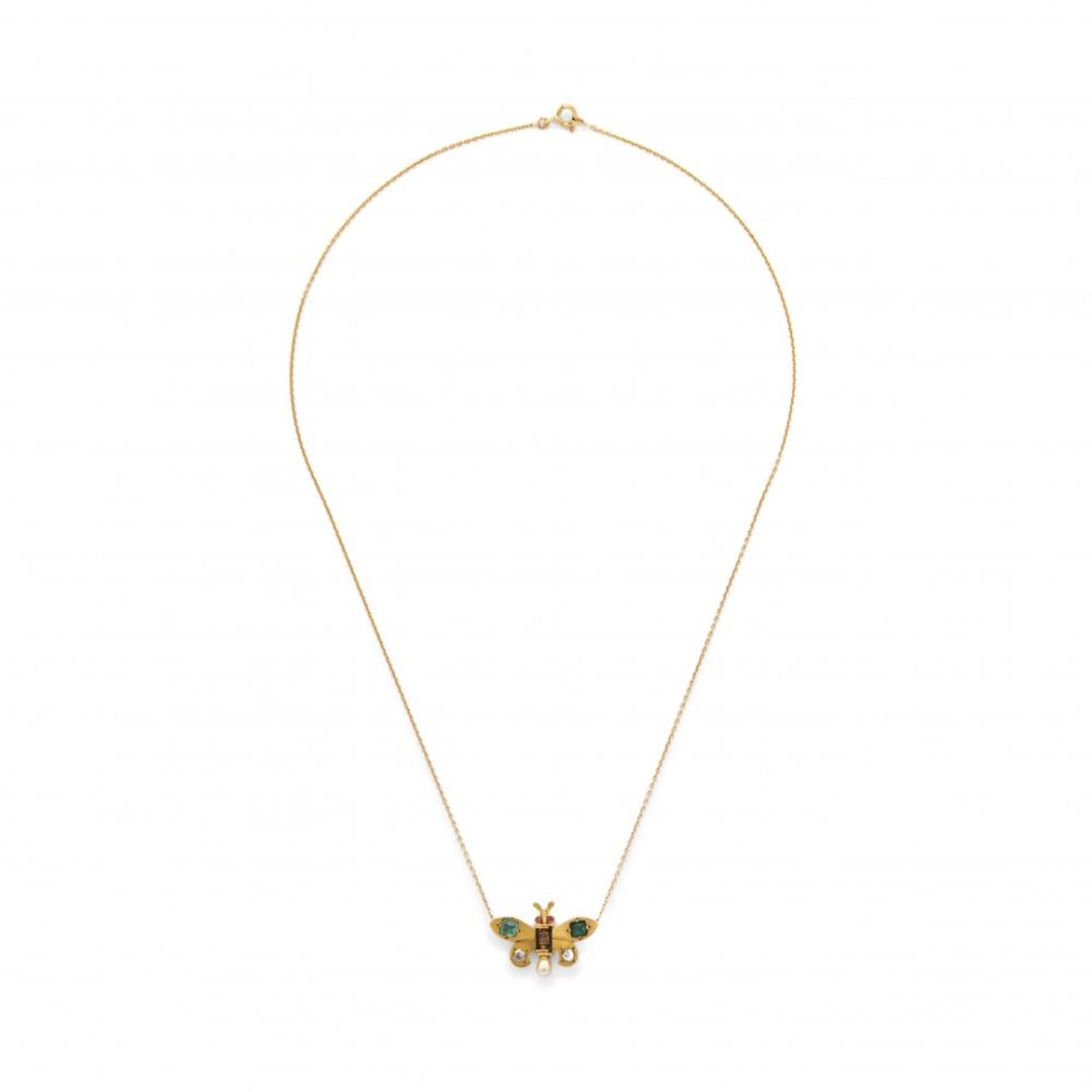 ecklace with gold and gem-set pendant, boivi