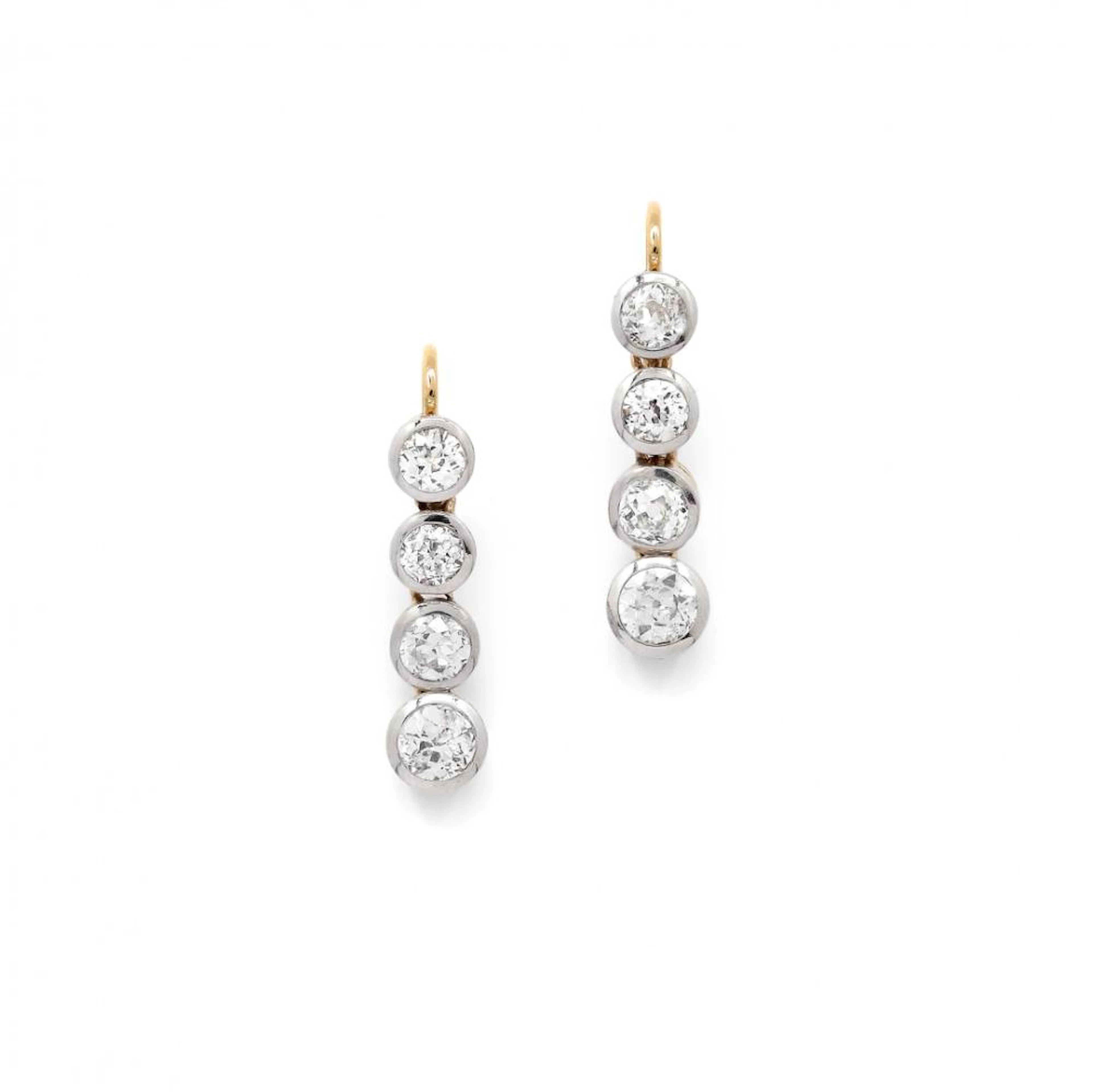 pair of diamond pendent earrings