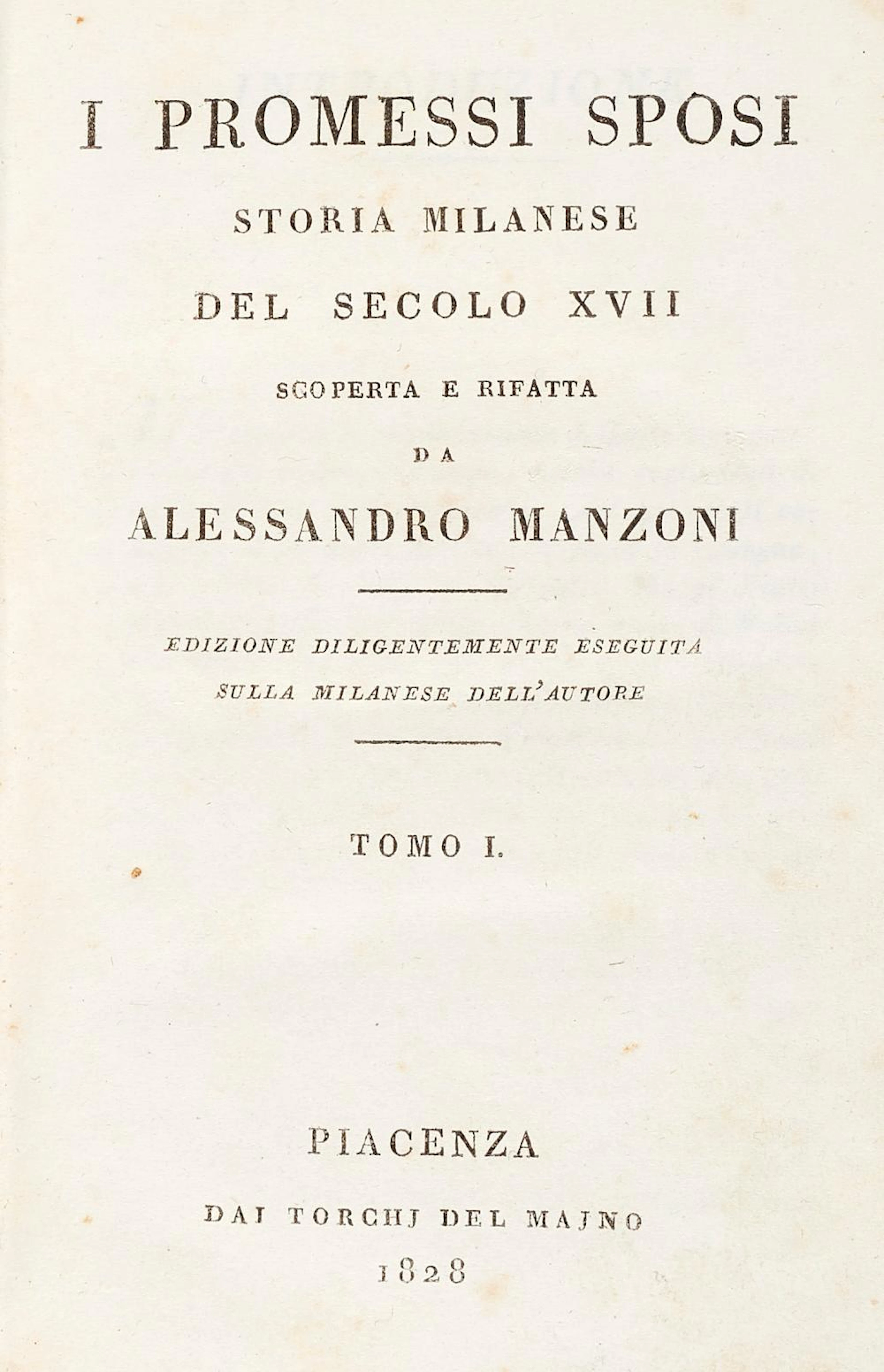 Manzoni, Alessandro I Promessi Sposi.