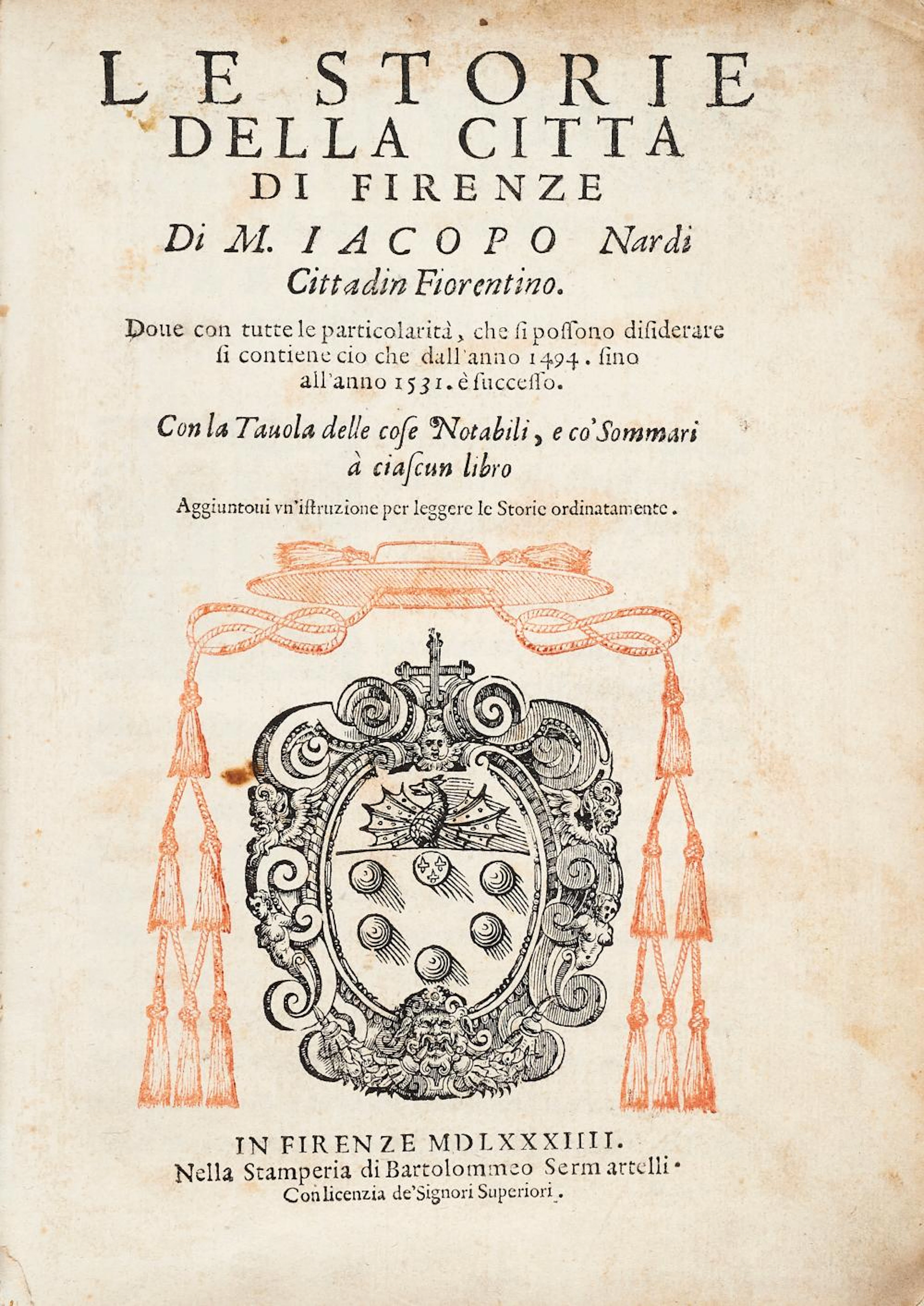 ardi, Jacopo Le storie della citta di Firenze.