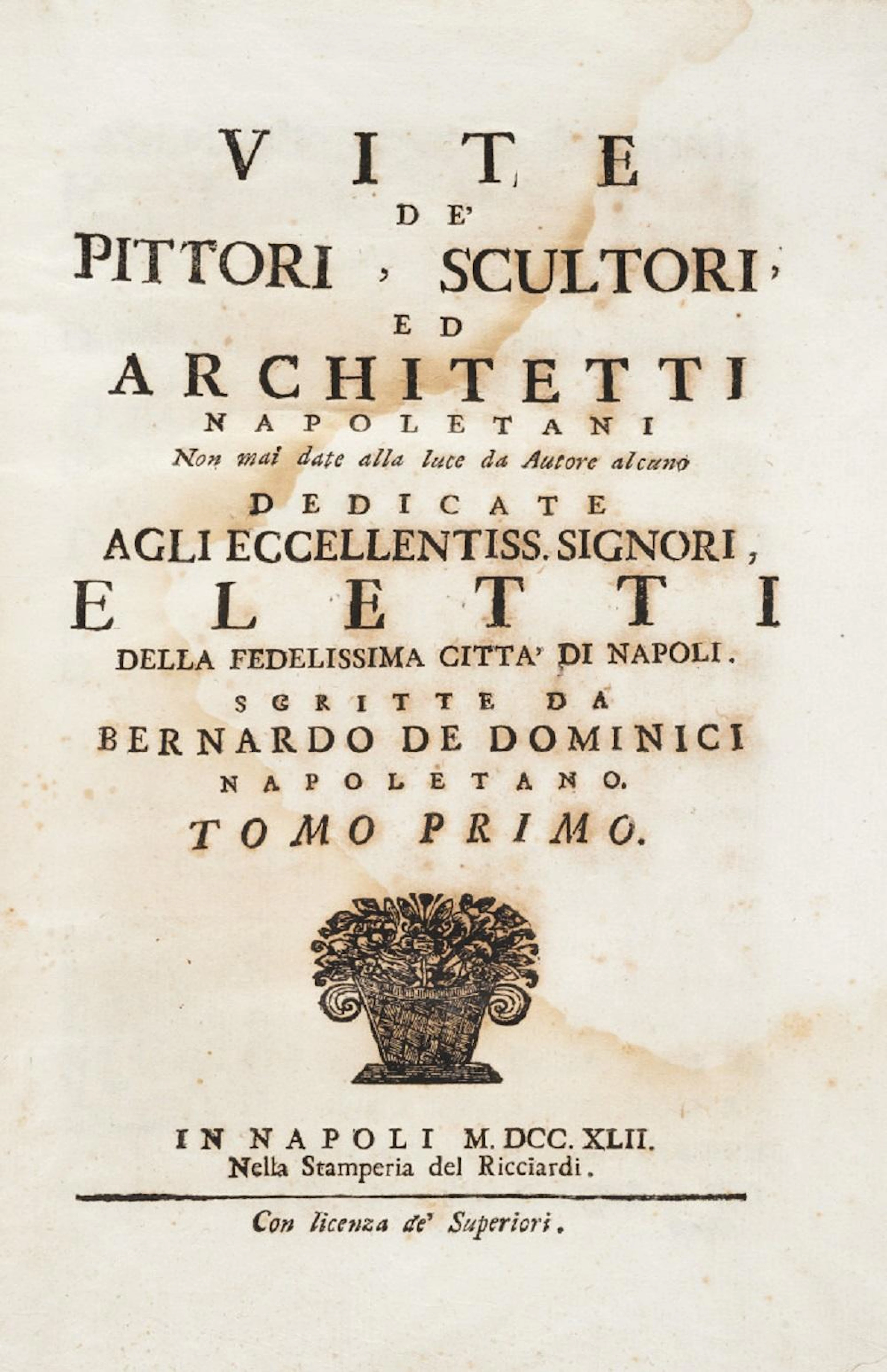 De Dominici, Bernardo Vite de' pittori, scultori, ed architetti napoletani.