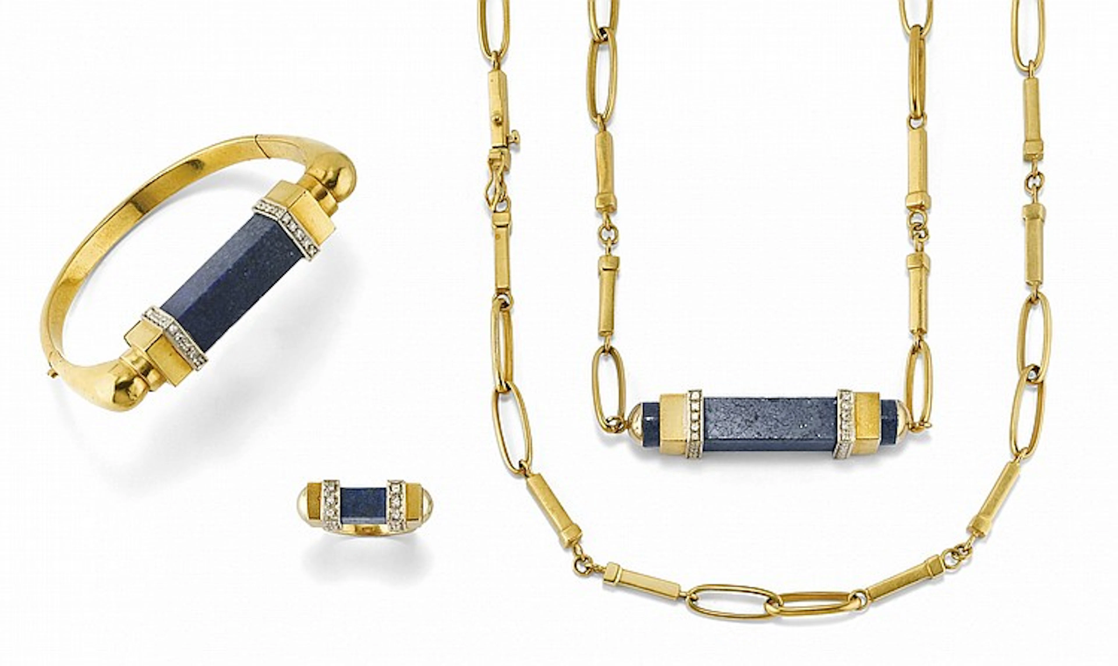 DIAMOND AND LAPIS LAZULI PARURE, MARCHISIO