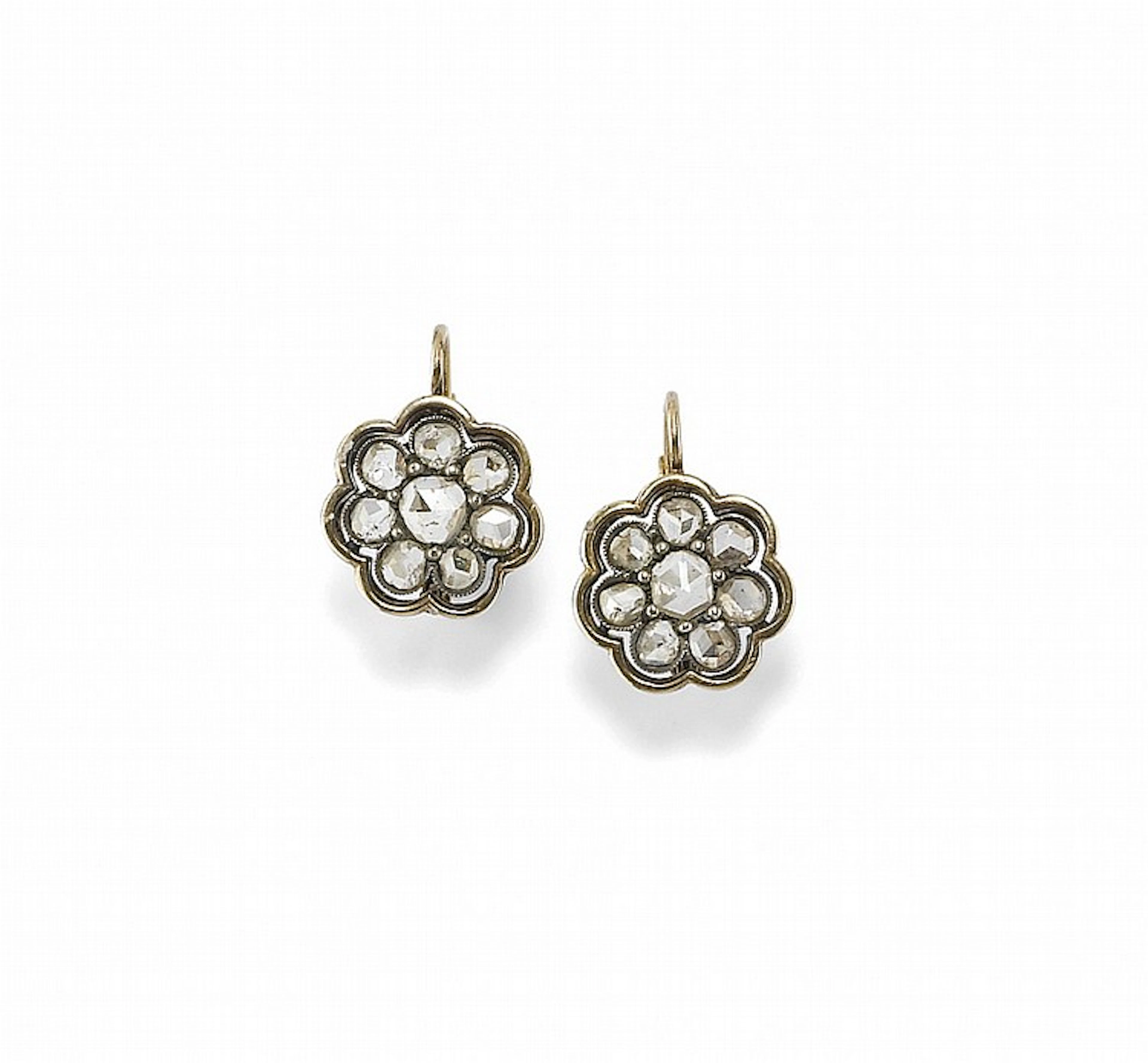 PAIR OF ANTIQUE DIAMOND EARRINGS