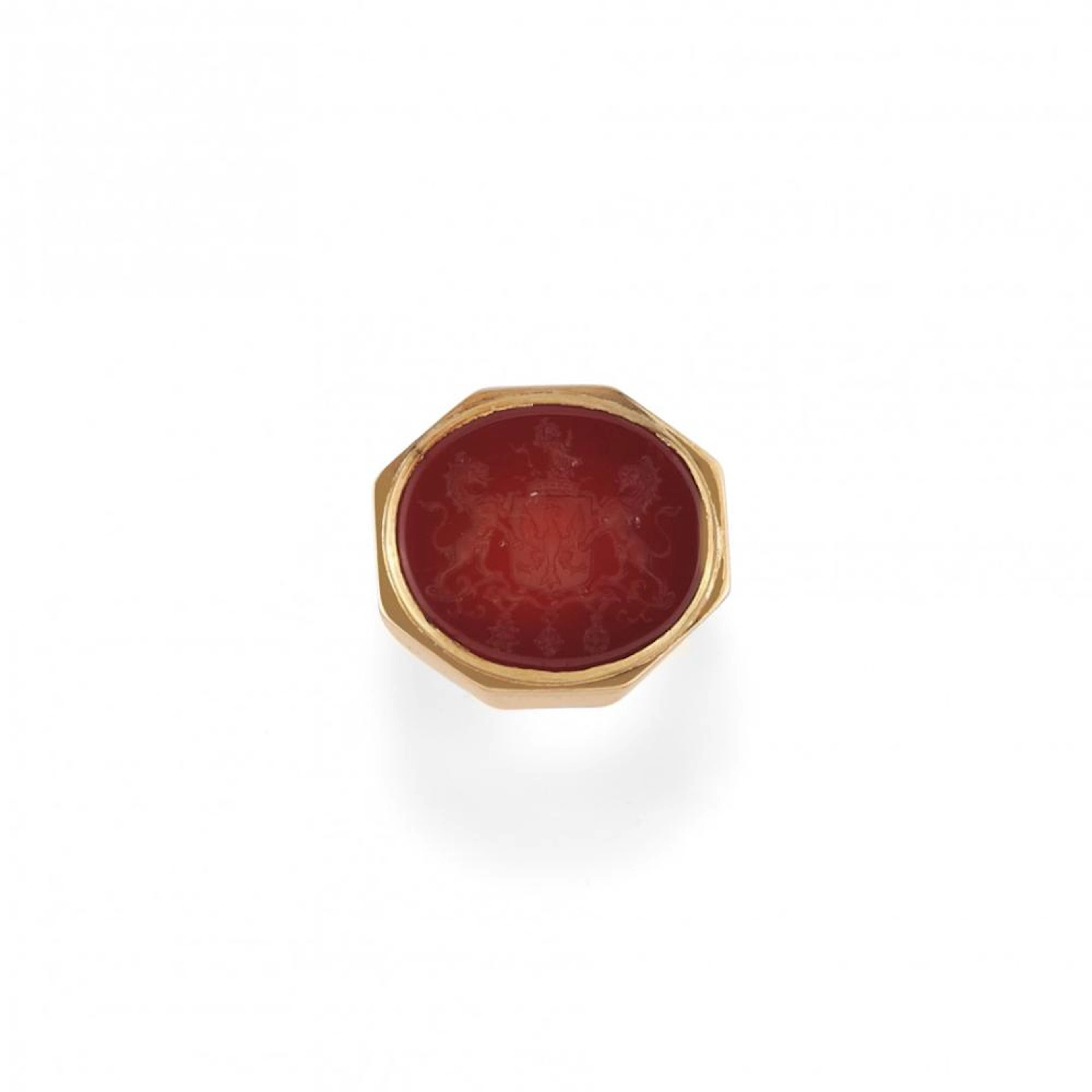 Grande Anello A Sigillo In Corniola - Large Carnelian Seal Ring