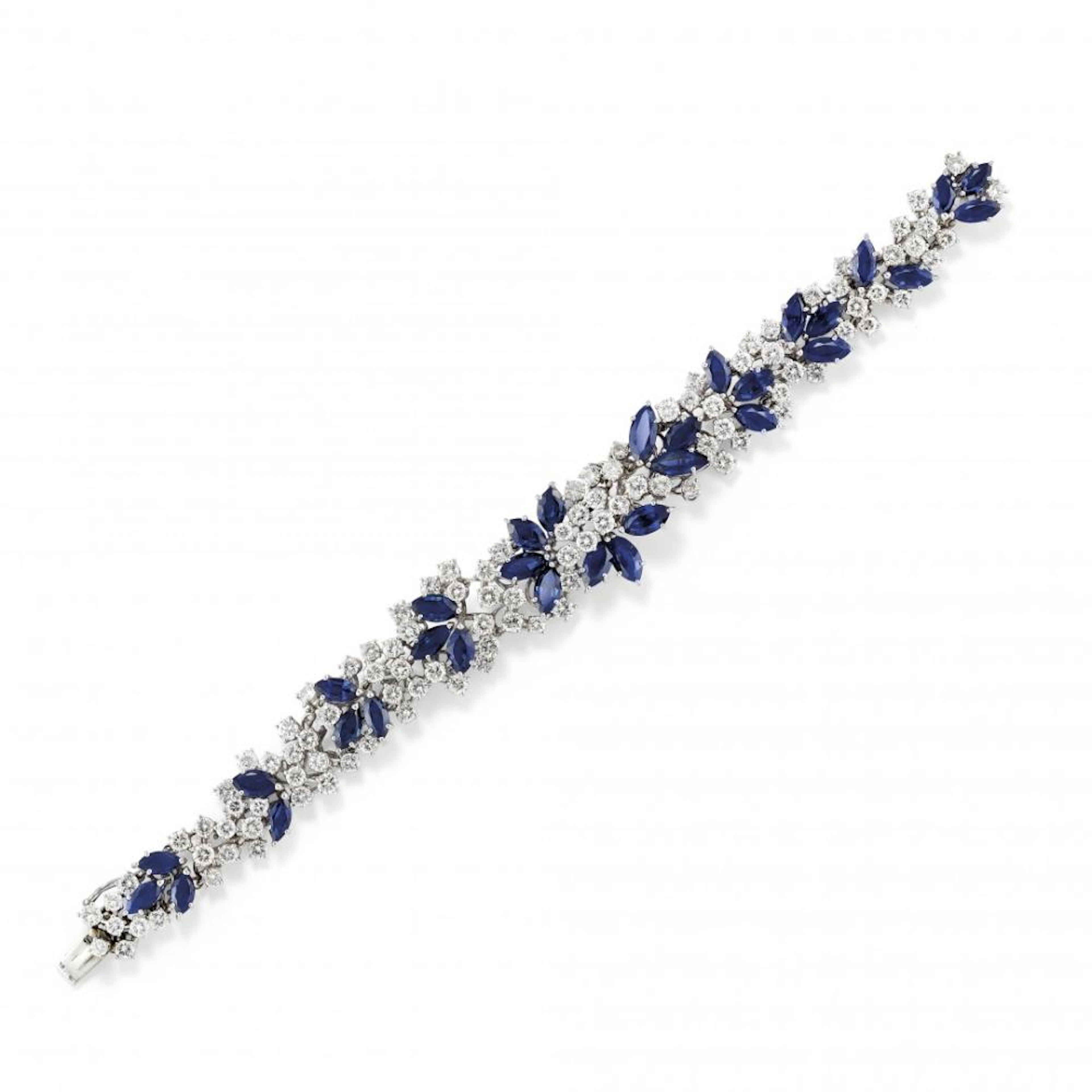 Bracciale In Zaffiri Blu E Diamanti - Blue Sapphire And Diamond Bracelet