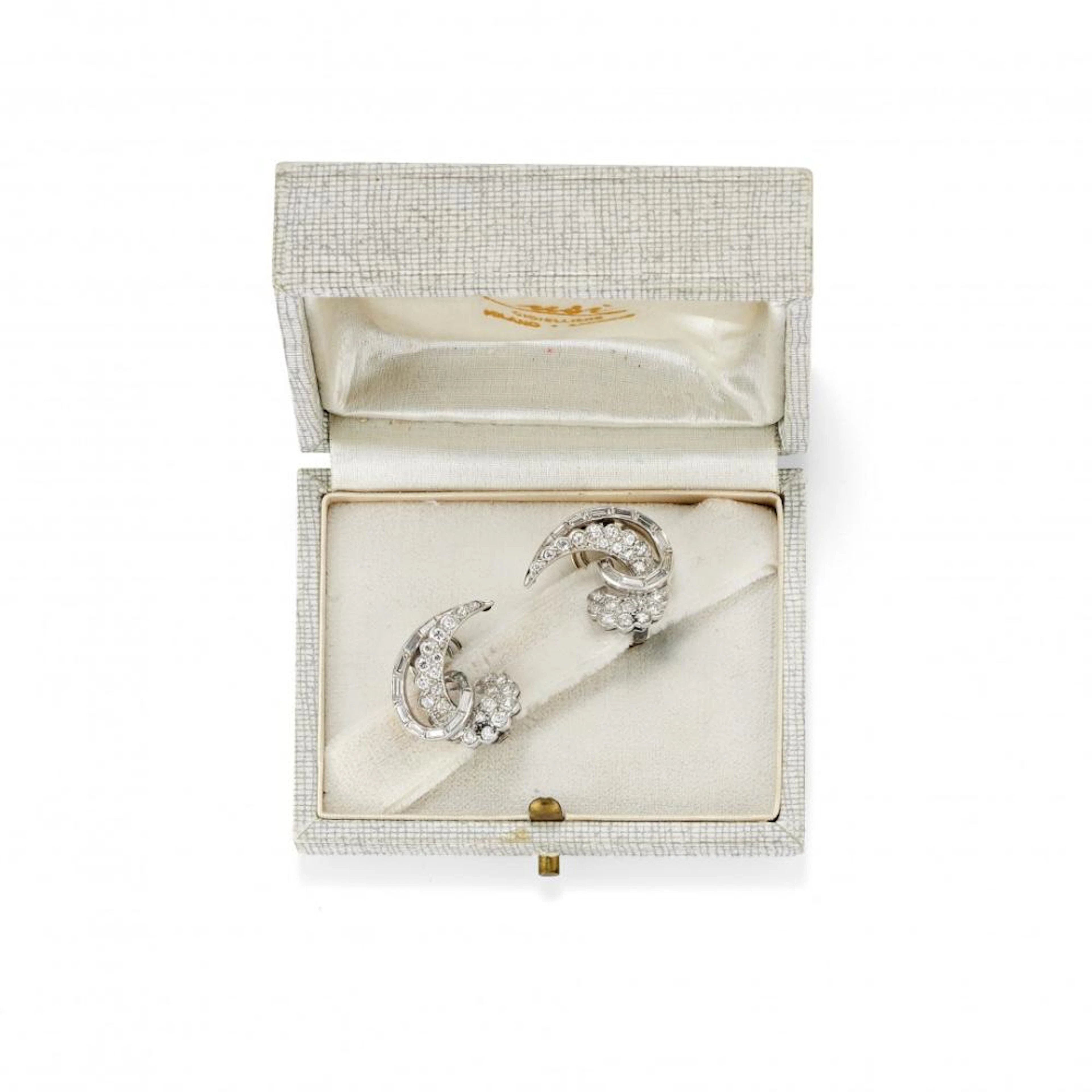 Paio Di Orecchini A Clip In Diamanti, Cusi - Pair Of Diamond Ear Clips, Cusi