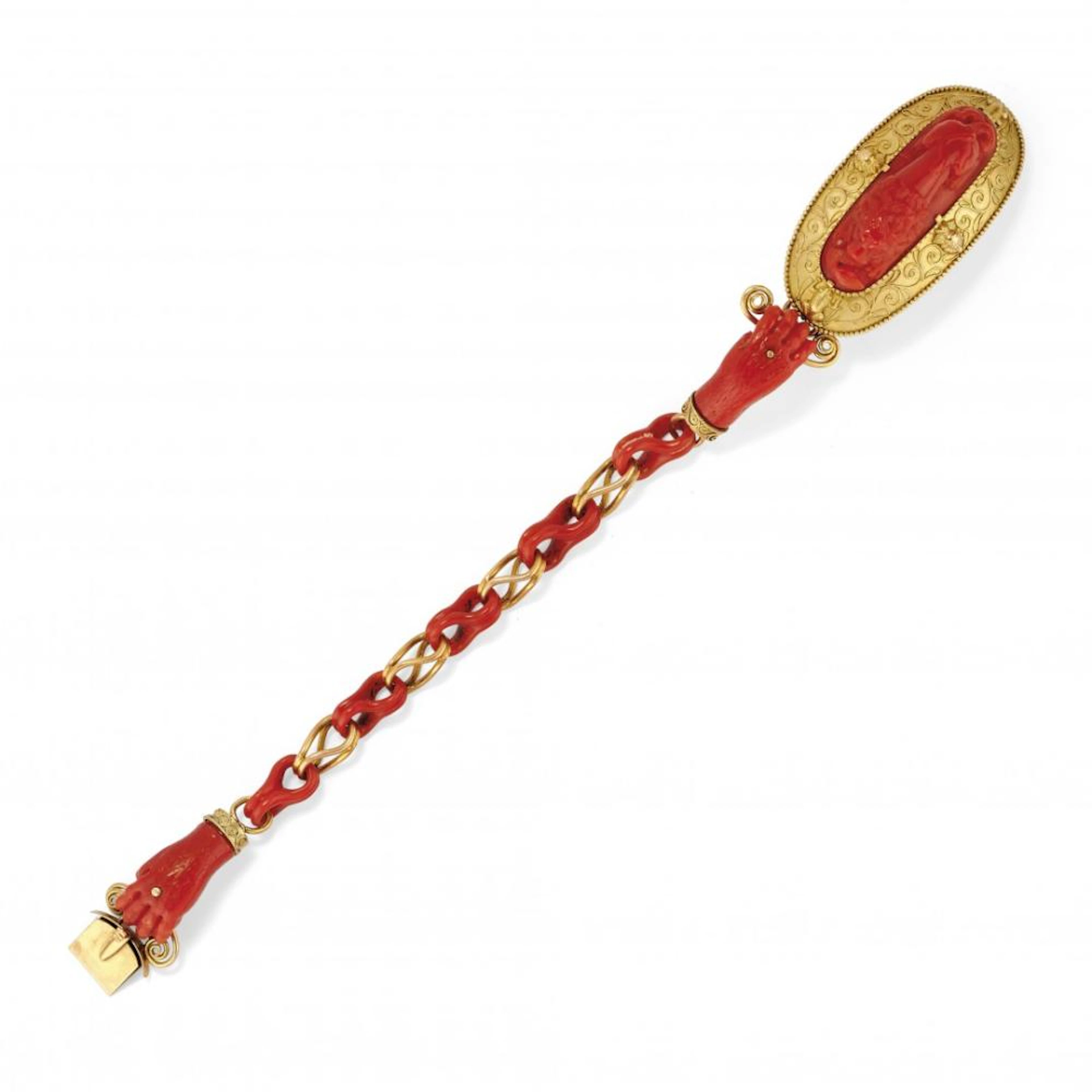 Antico Bracciale In Corallo Rosso - Antique Red Coral Bracelet