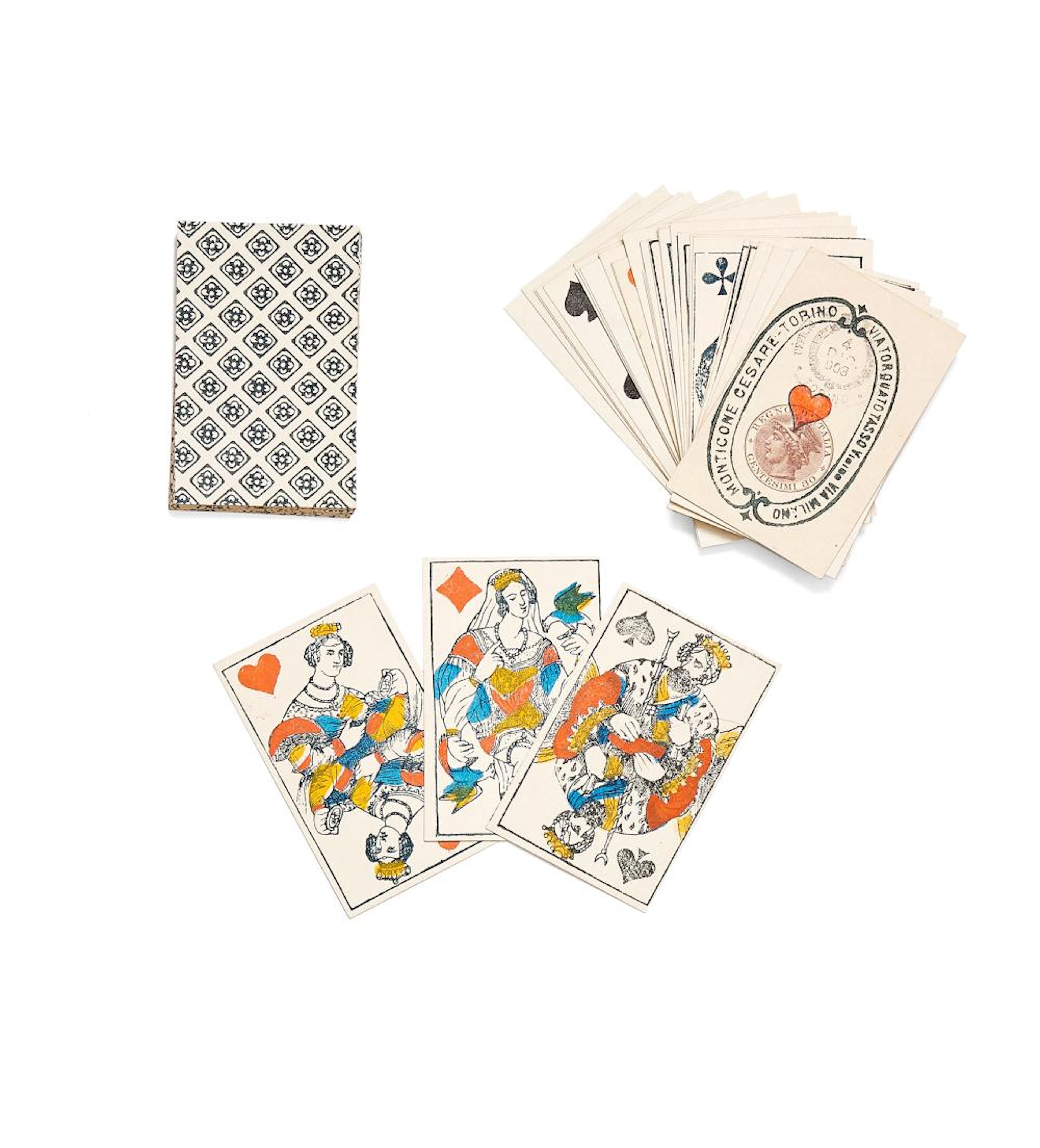 [Carte da gioco]. Bel mazzo completo di 52 carte d