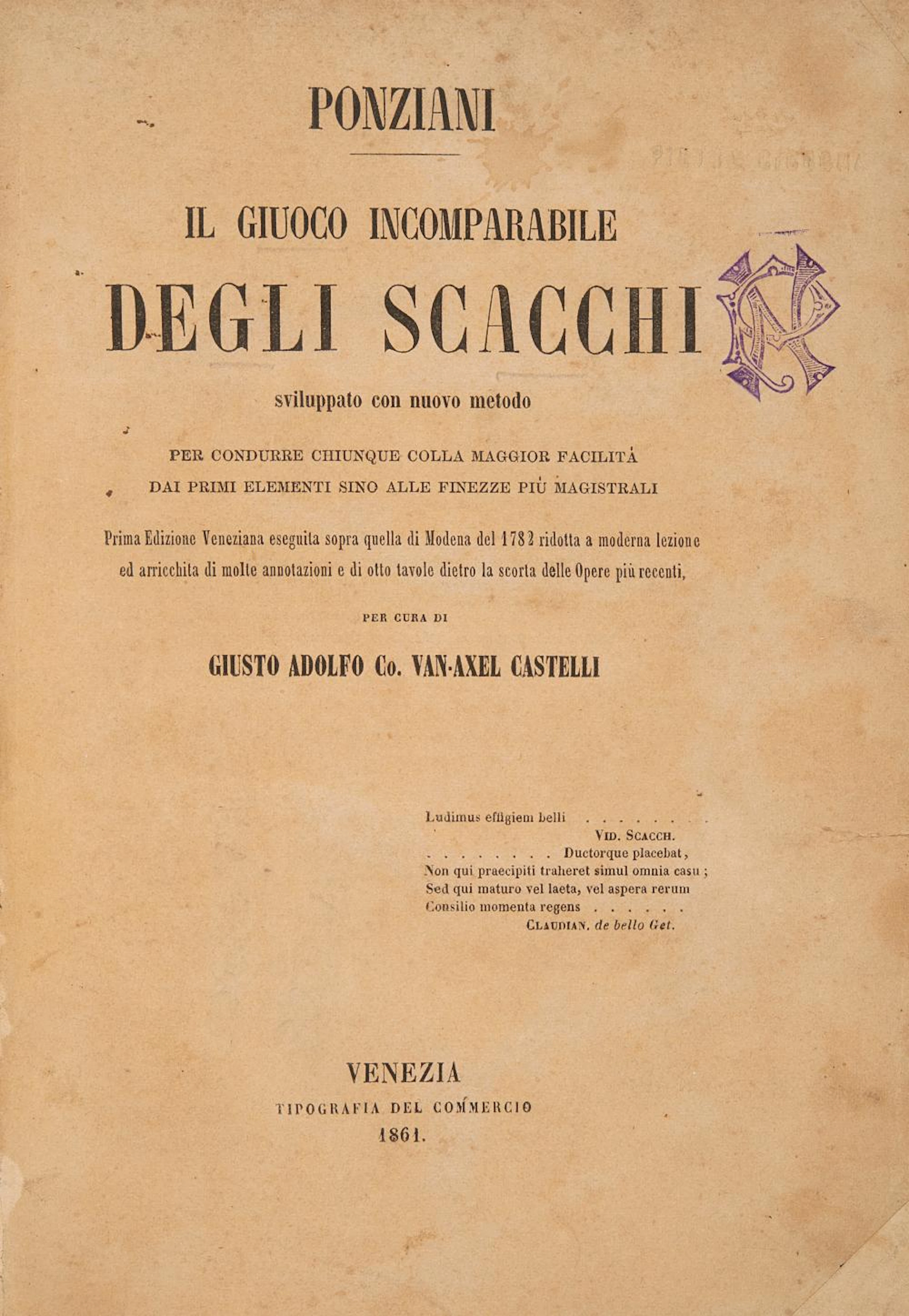 [Bibliografia - Scacchi]. Lotto che contiene Il gi