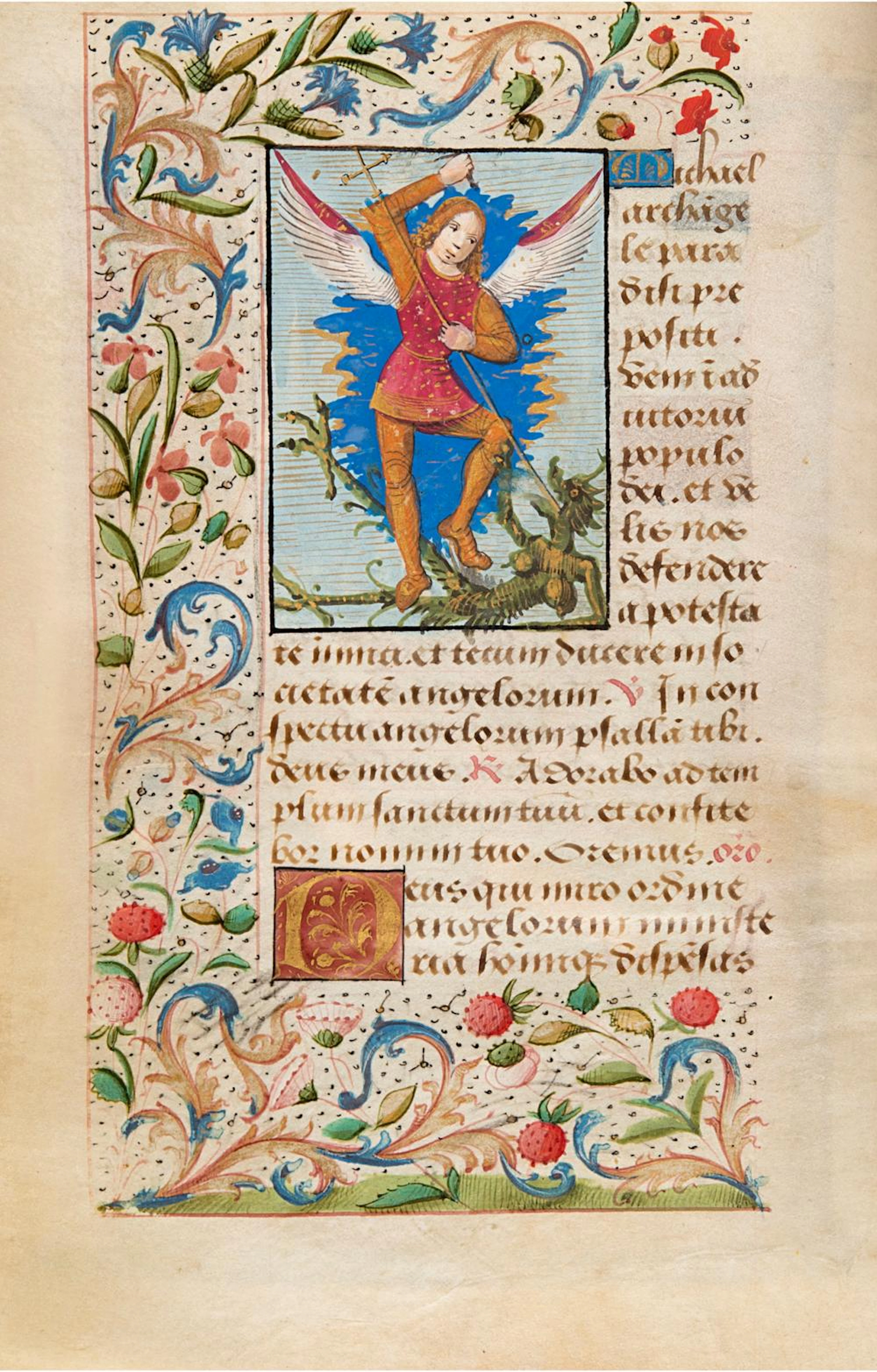 Manoscritto miniato su pergamena, uso di Roma, in latino e francese.