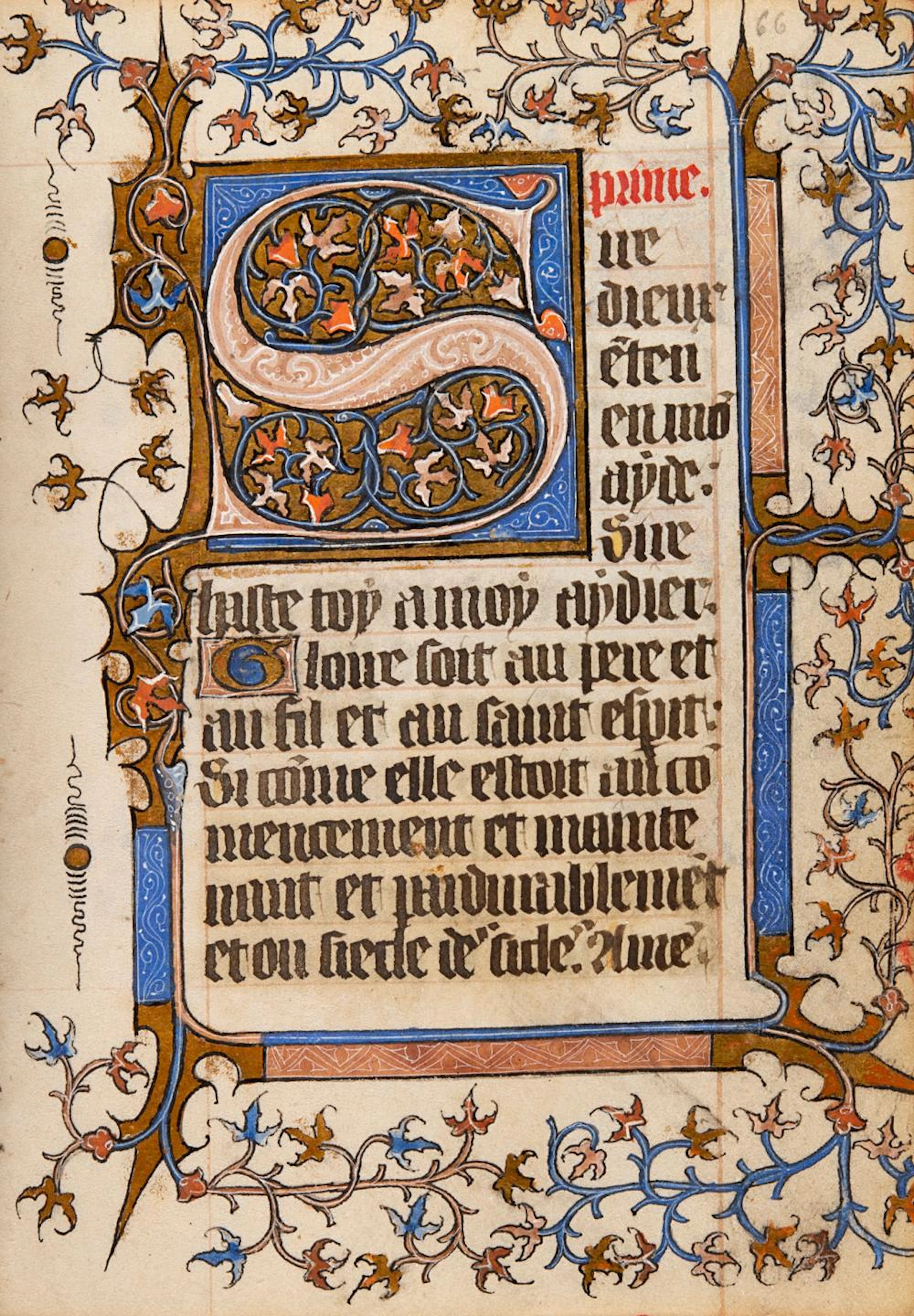Manoscritto su pergamena, in francese.