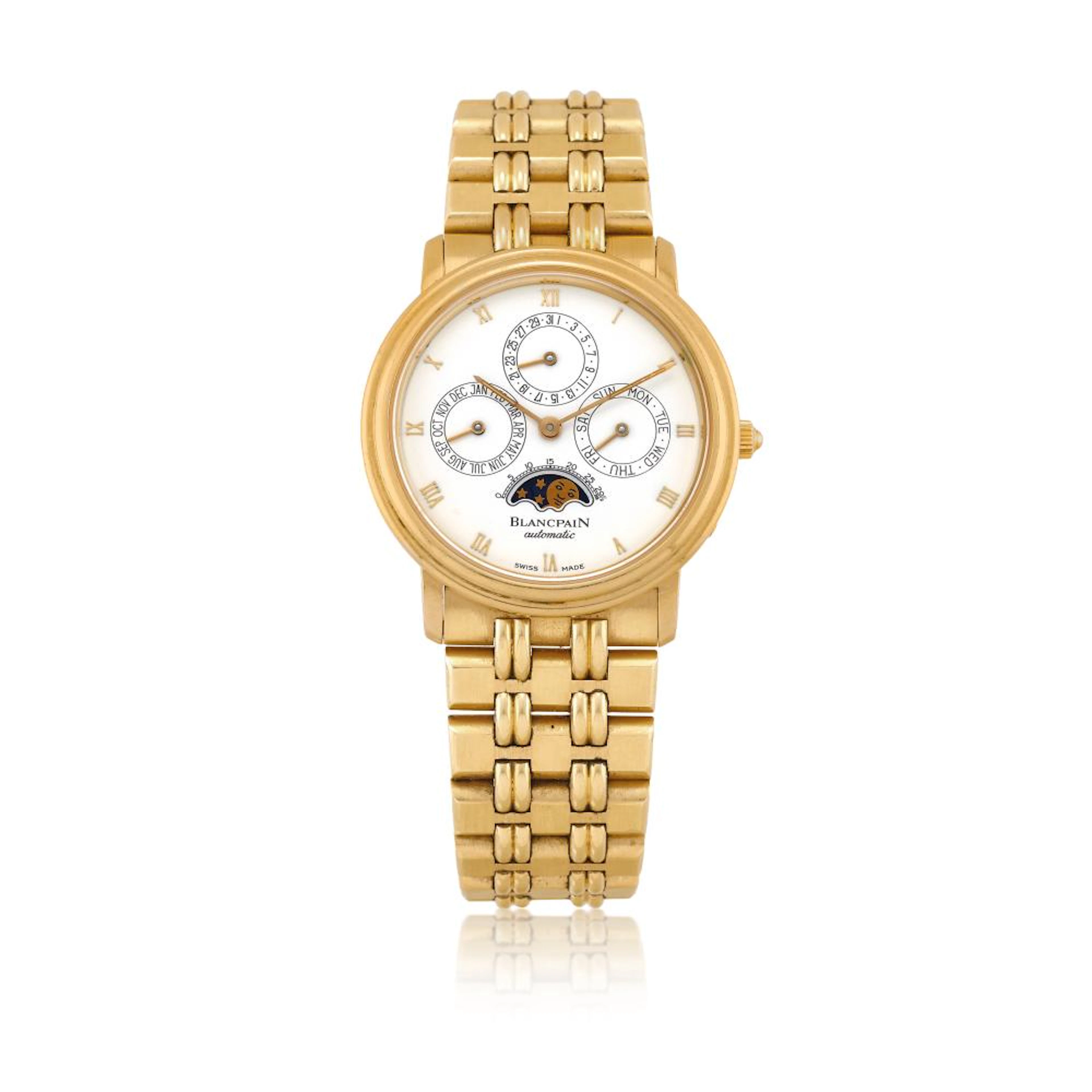 BLANCPAIN VILLERET PERPETUAL CALENDAR IN GOLD, 90s