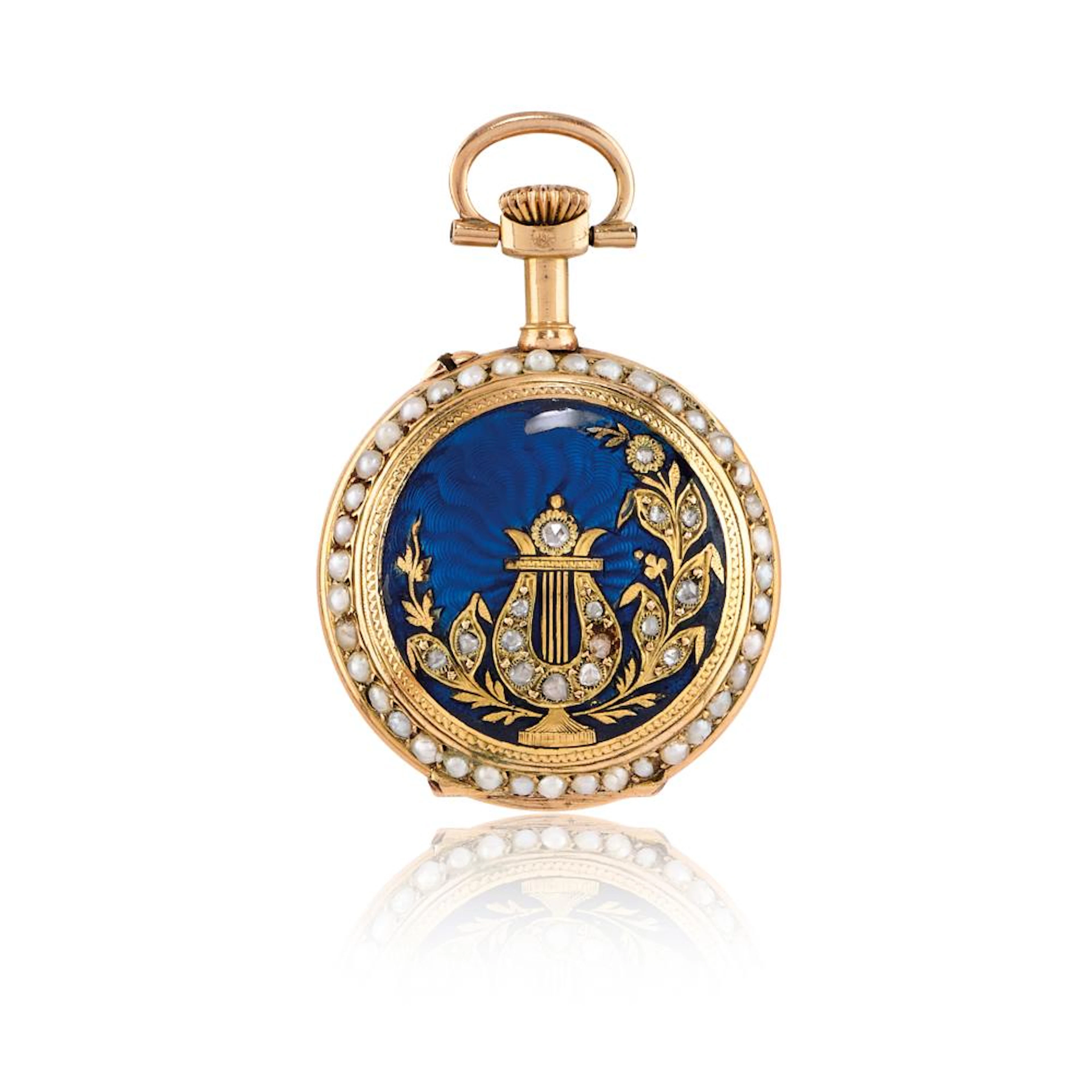 PENDANTIF IN GOLD AND ENAMEL, CIRCA 1890