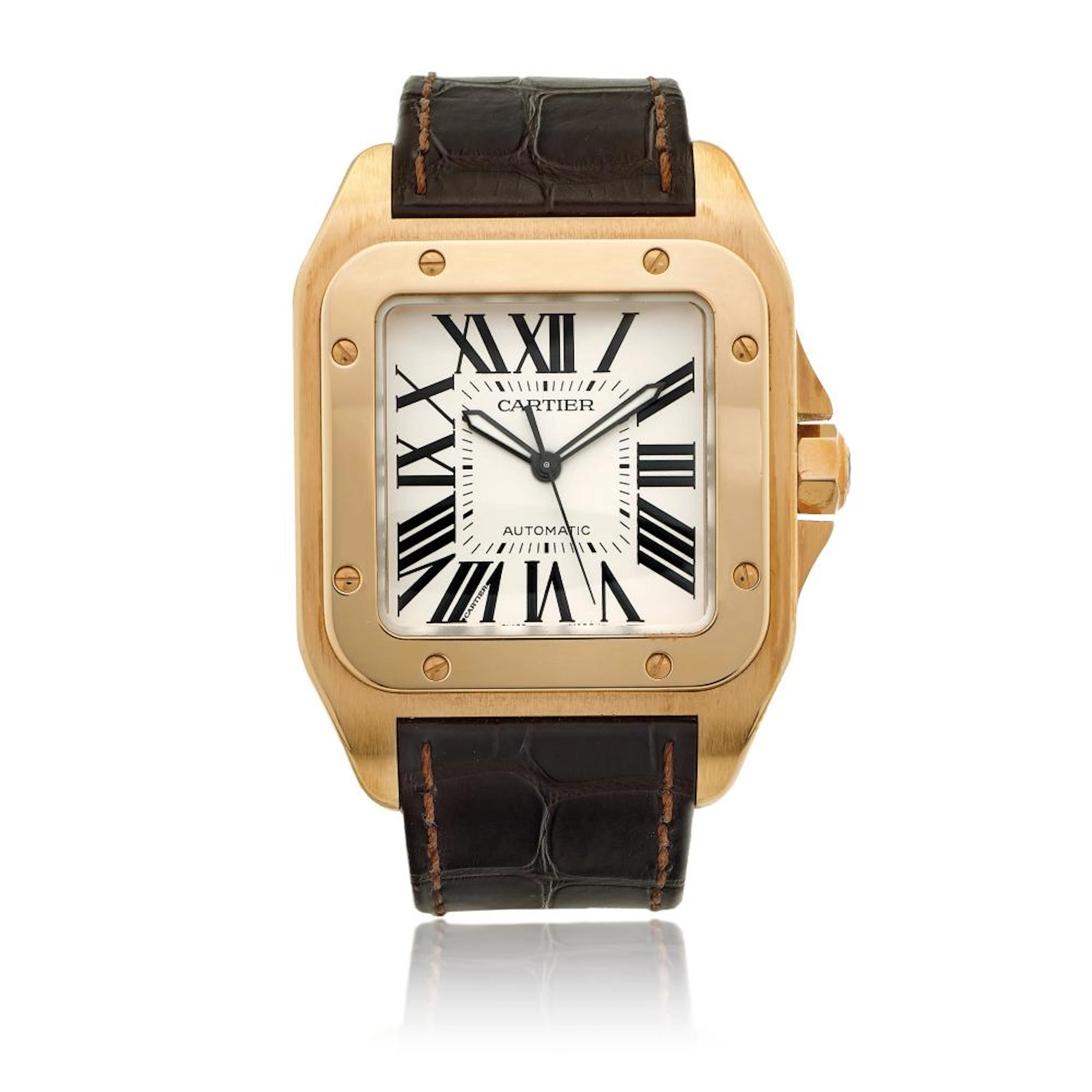 CARTIER SANTOS 100 XL REF. 2792 IN ROSE GOLD WITH BOX AND PAPERS, SOLD IN 2007