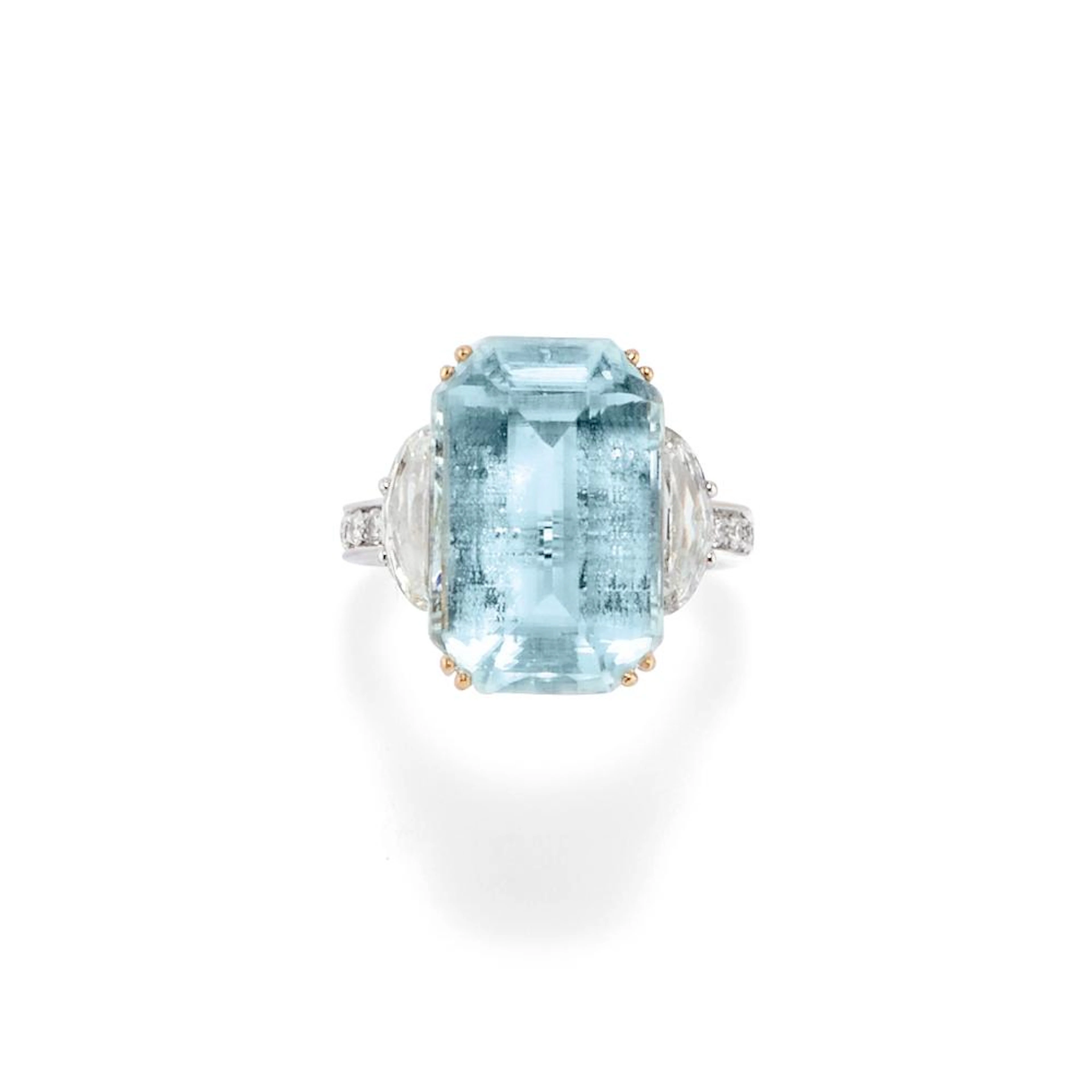 Aquamarine and diamond ring