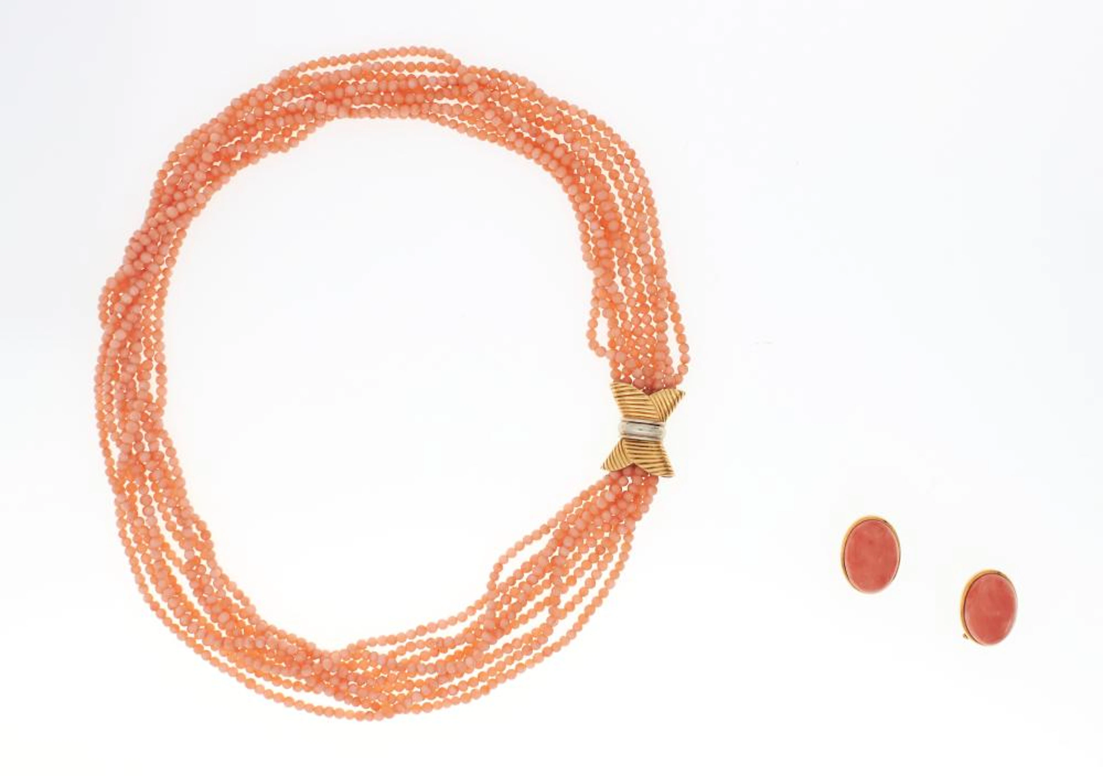 japanese pink coral demi parure