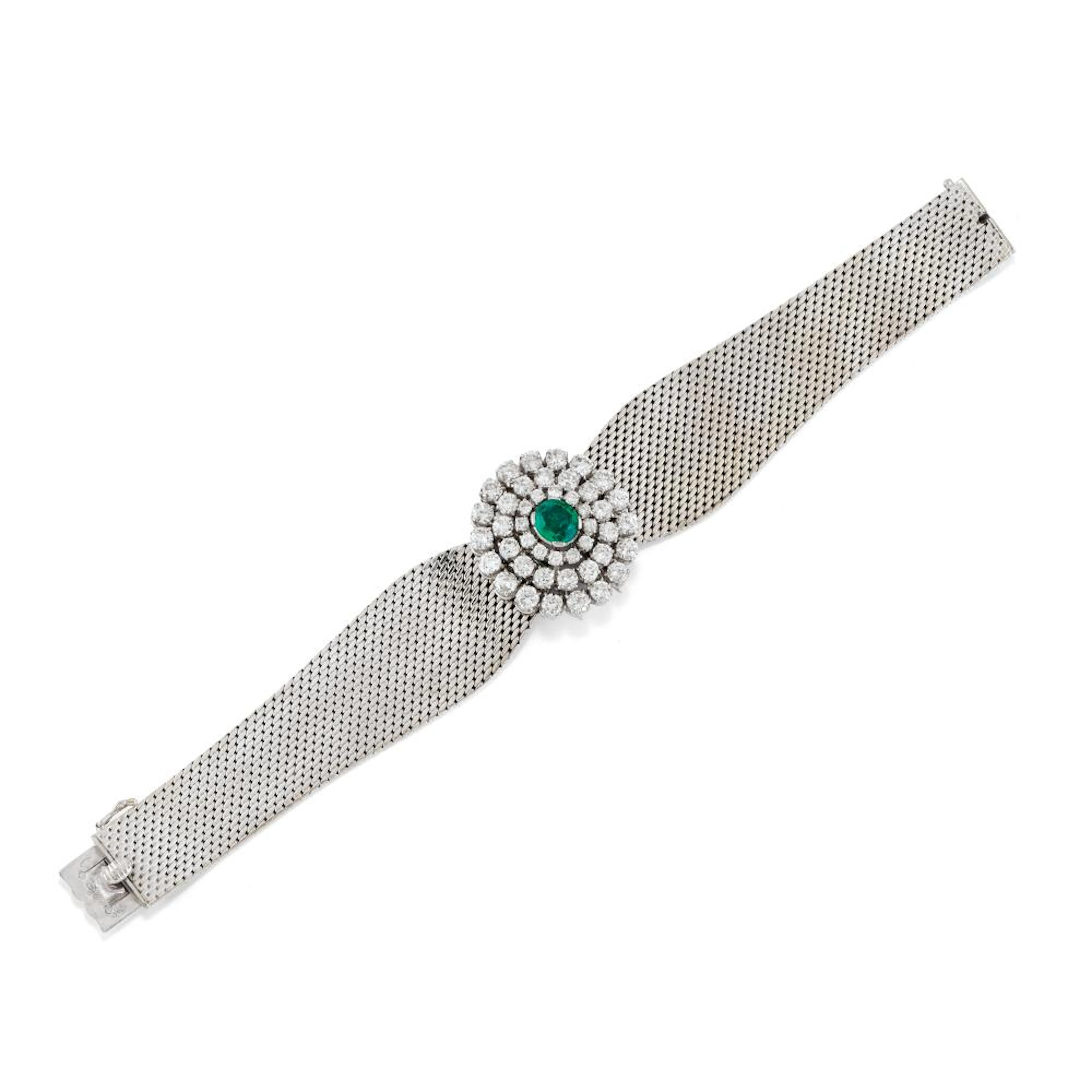 Diamond and emerald bracelet