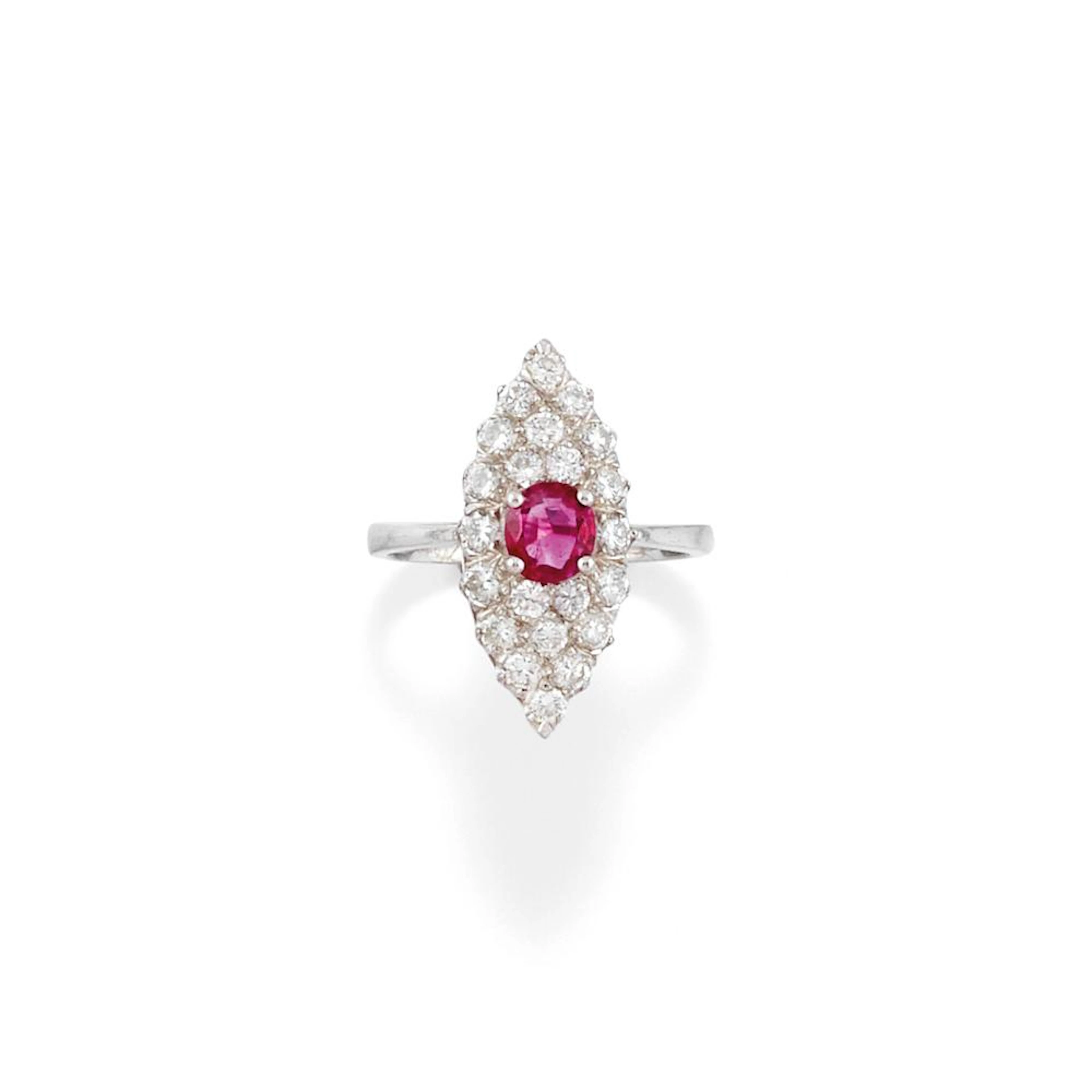 Diamond and ruby ring