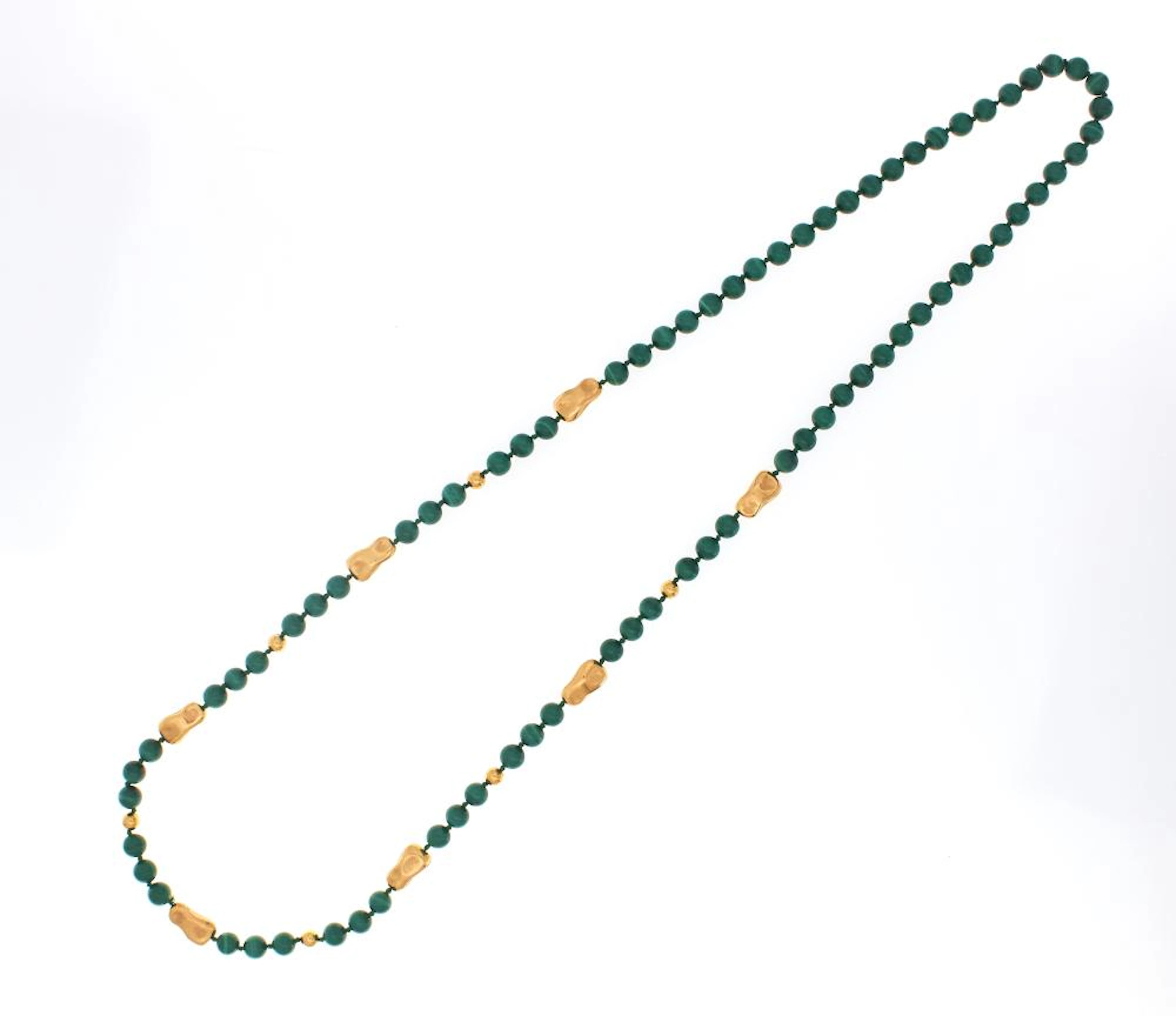 malachite long necklace