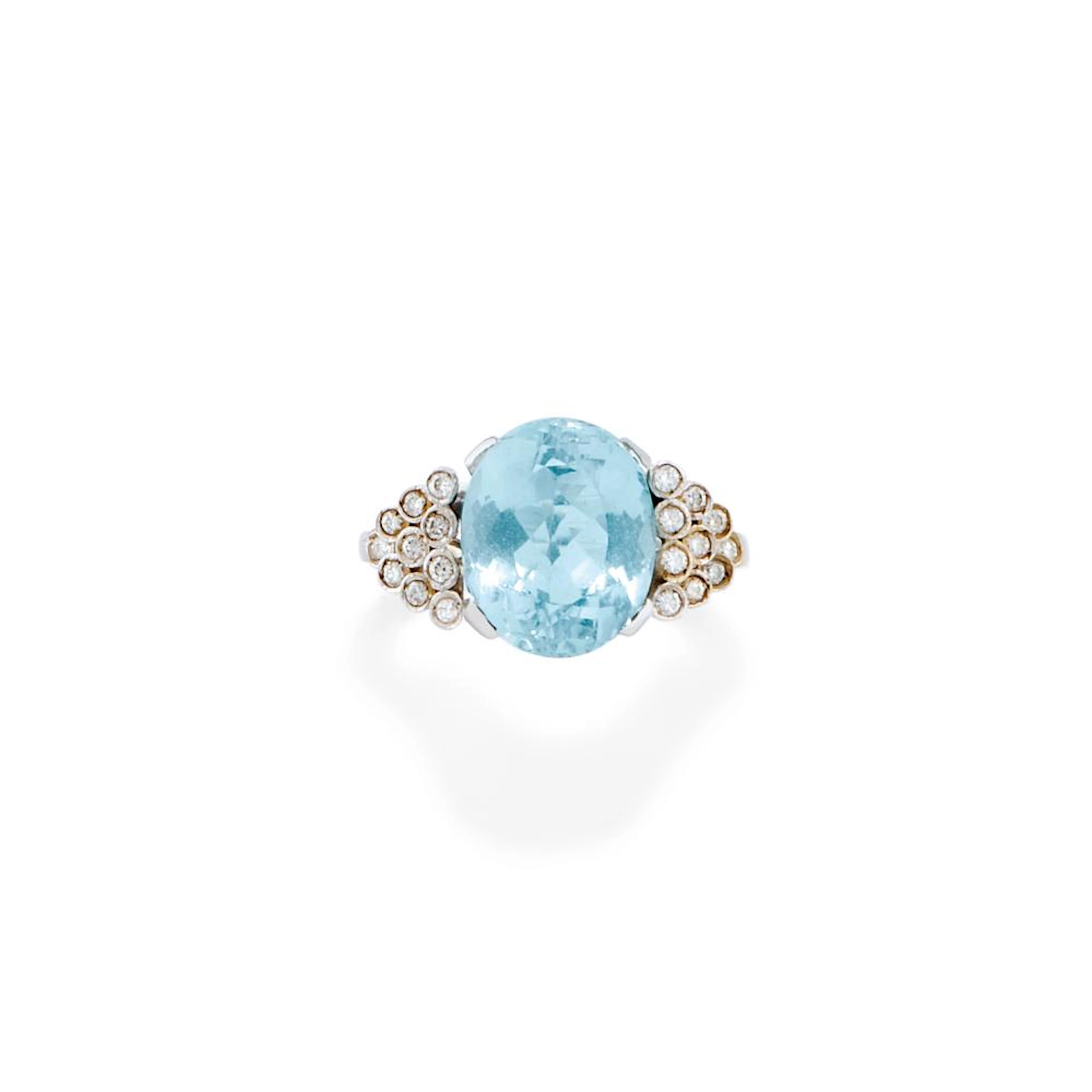 Aquamarine and diamond ring