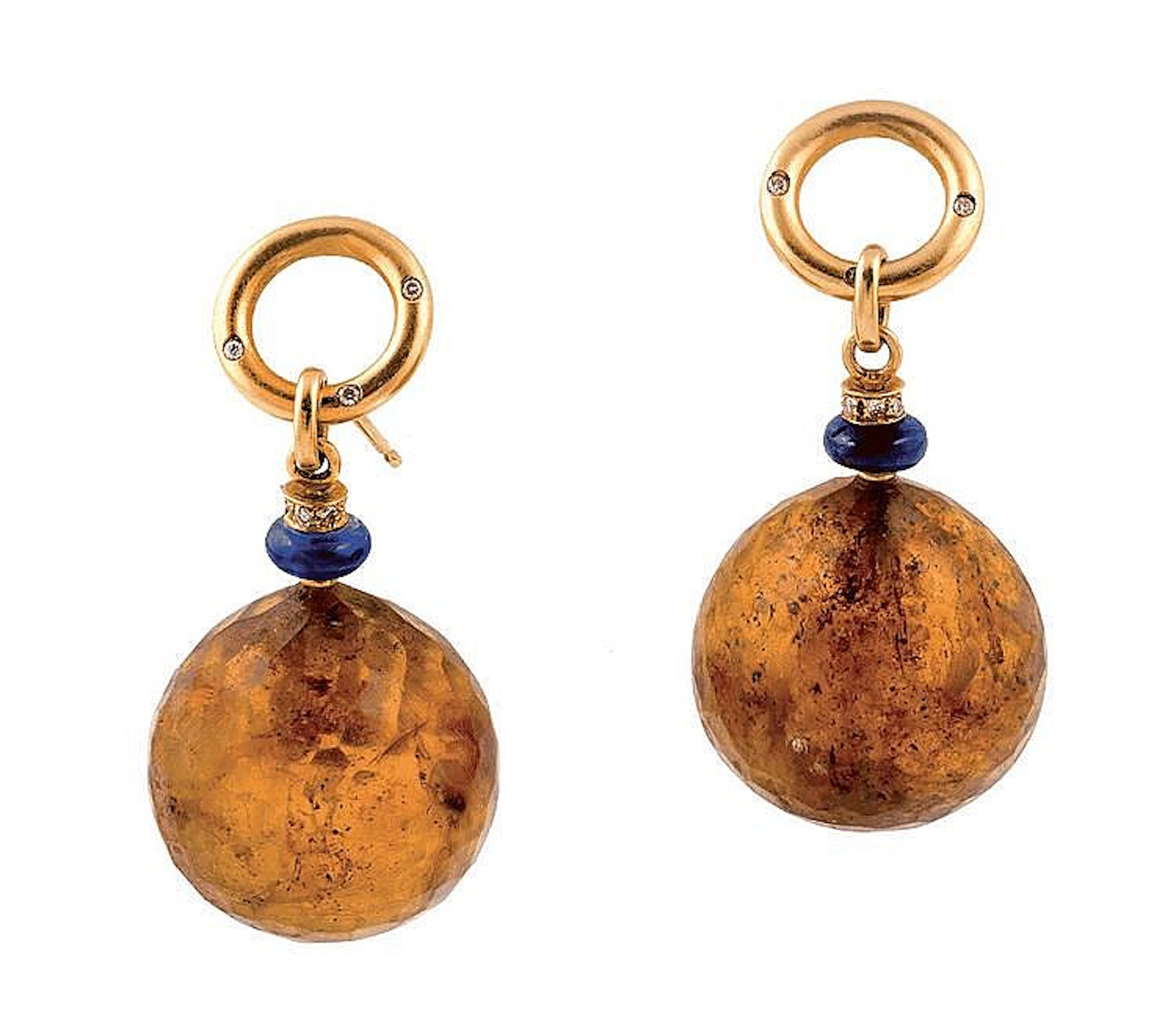 PAIO DI ORECCHINI IN AMBRA DI ILLARIO PAIR OF AMBER PENDANT EARRINGS BY ILLARIO