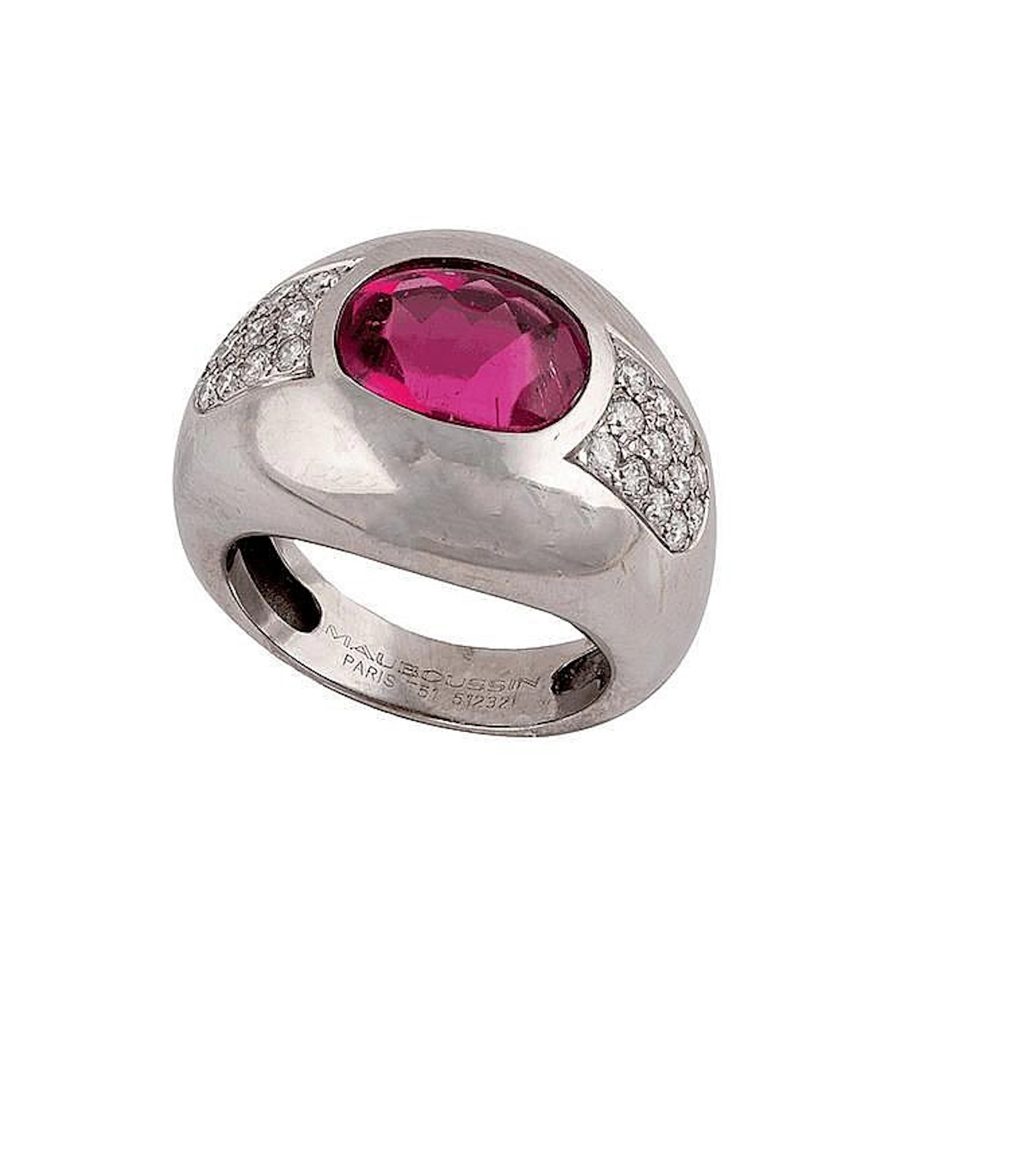 ANELLO DI MAUBOUSSIN IN DIAMANTI E TORMALINA ROSA DIAMOND...