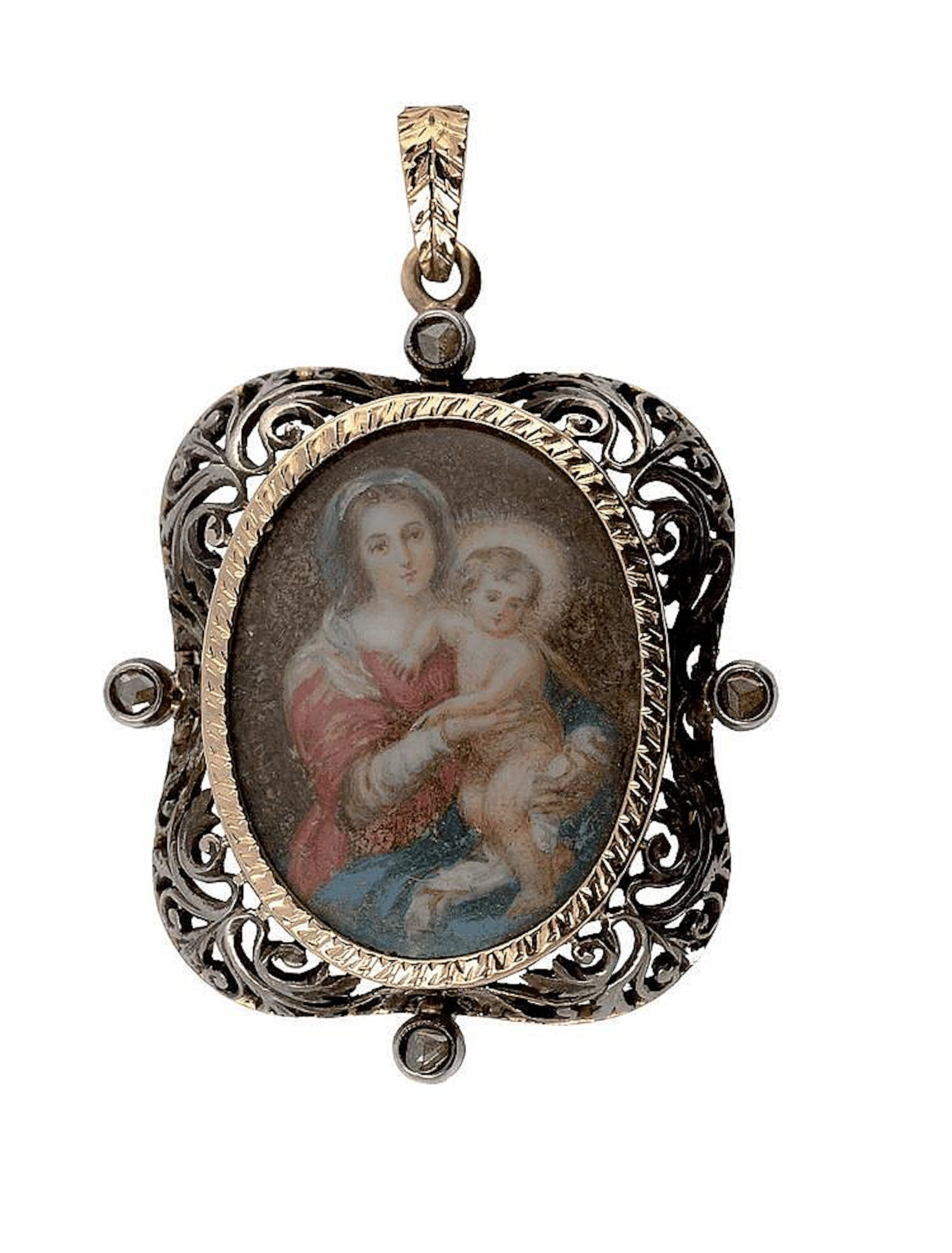 MEDAGLIONE IN ORO GIALLO E ARGENTO GOLD AND SILVER MEDALLION, 1930 CIRCA