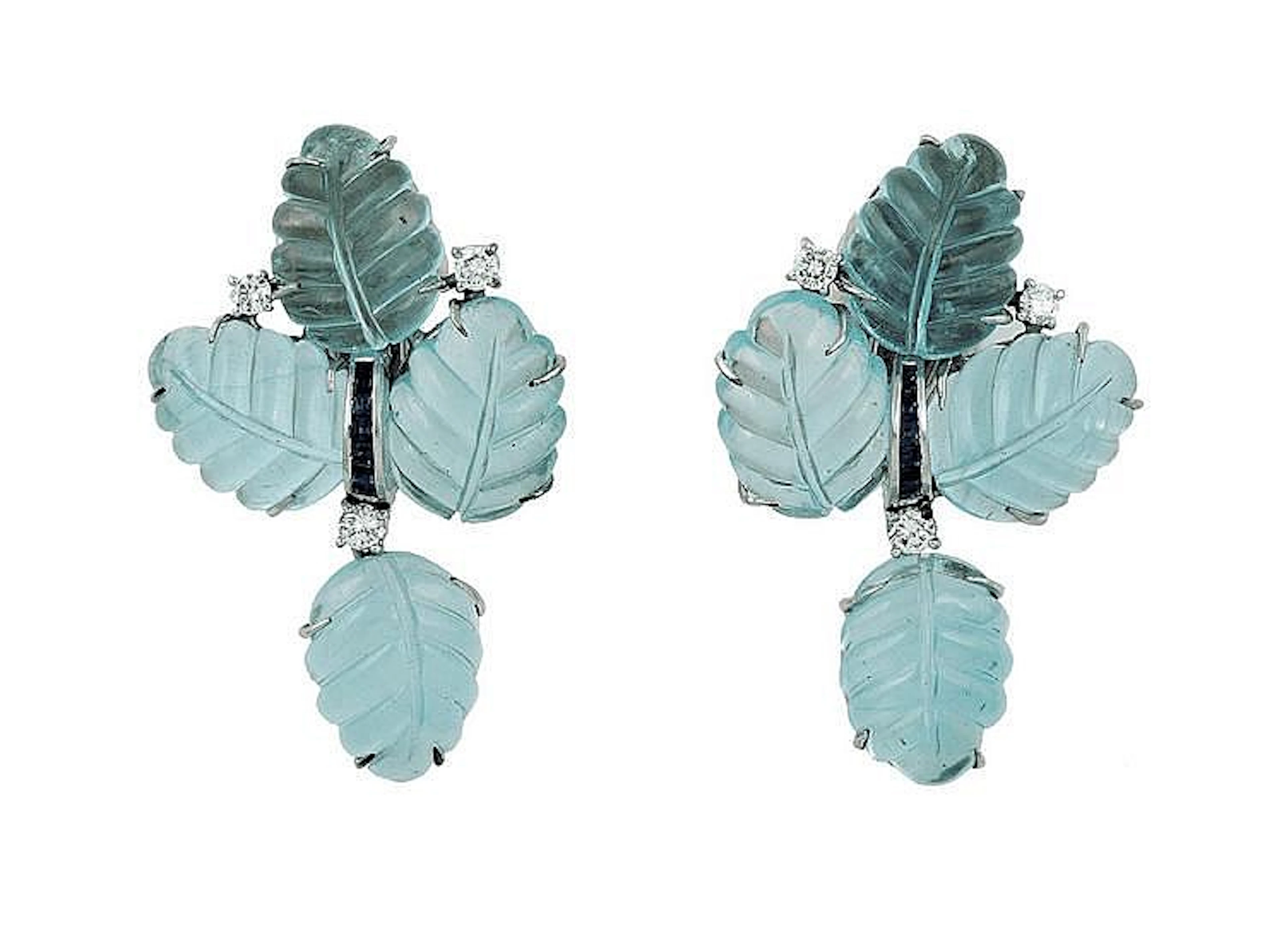 PAIO DI ORECCHINI PENDENTI IN ACQUAMARINA AQUAMARINE