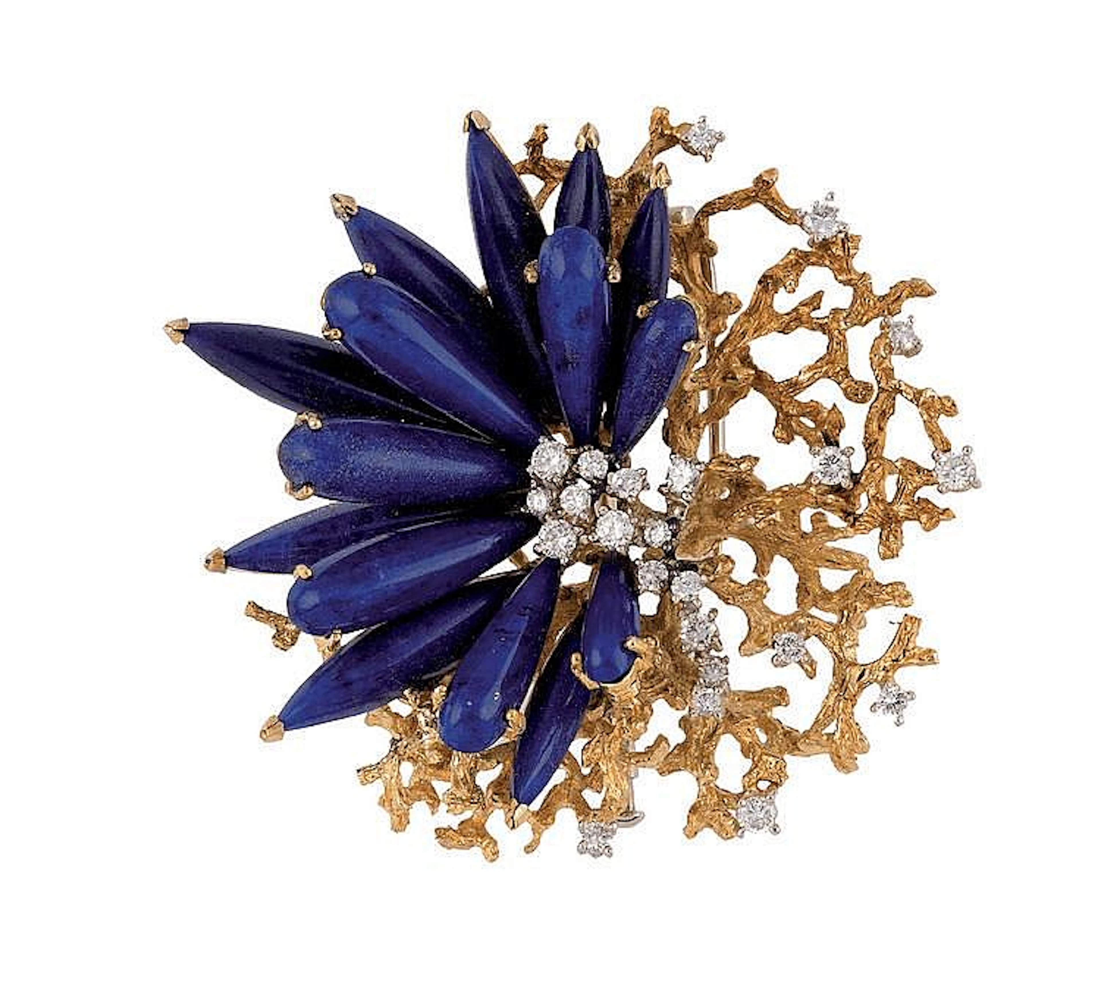 DEMI PARURE IN DIAMANTI E LAPISLAZZULI LAPISLAZULI AND DIAMOND DEMI PARURE